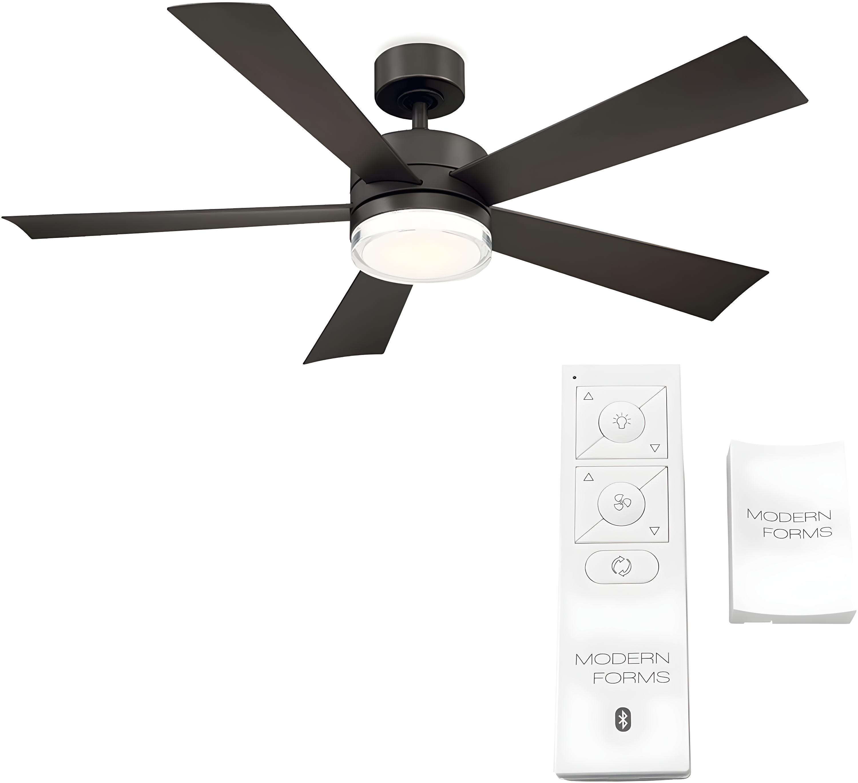 Wynd 5 - Blade Outdoor /Indoor Smart Ceiling Fan with Remote Control and LED Light Kit Included, Works With Alexa and iOS or Android App