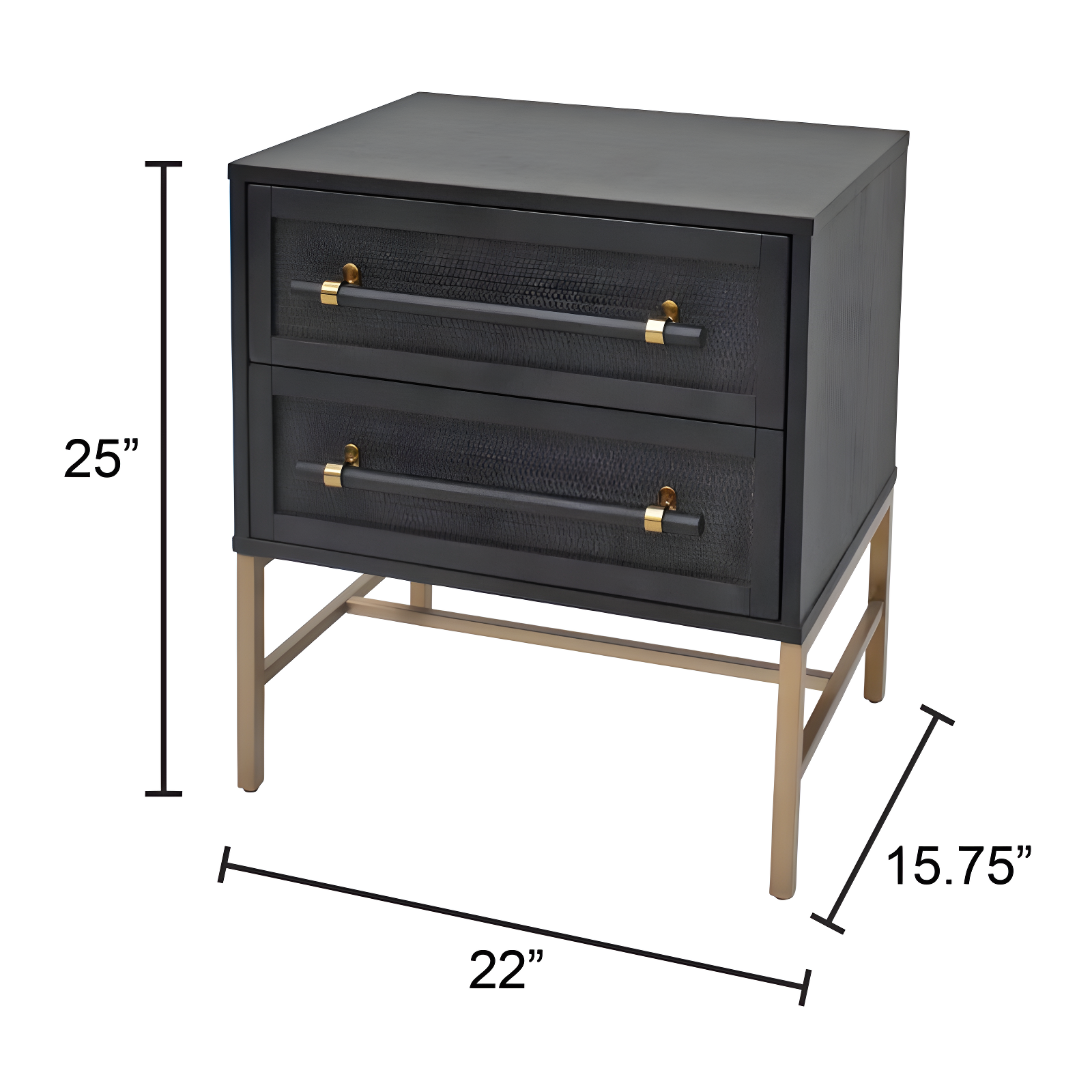 Sophia 2 Drawer Rattan Nightstand