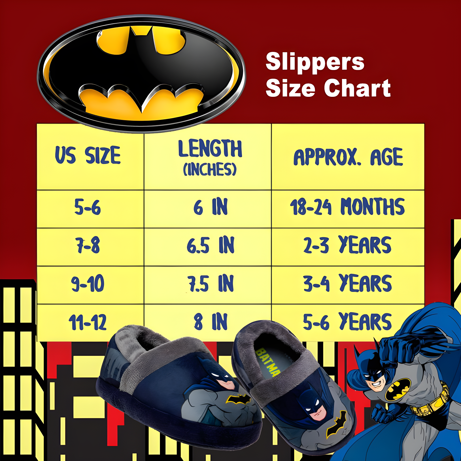 DC Comics Batman Toddler Boys Boys 3D Design Nylex Fabric Slippers - Blue Black, Size: 7-8