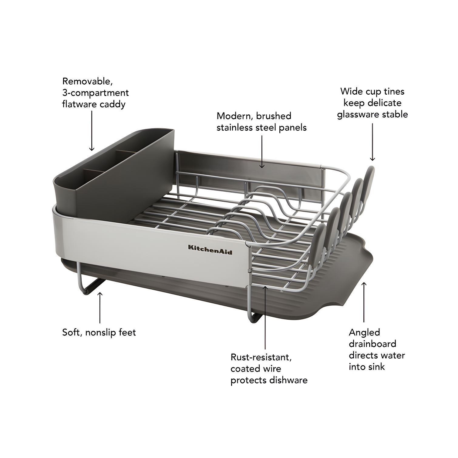 KitchenAid® Compact Stainless Steel Dish Rack, 16.06-Inch