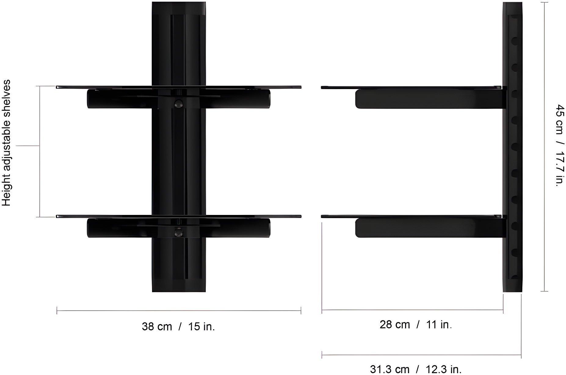 Symple Stuff Vernita 2 Piece Glass Tiered Shelf