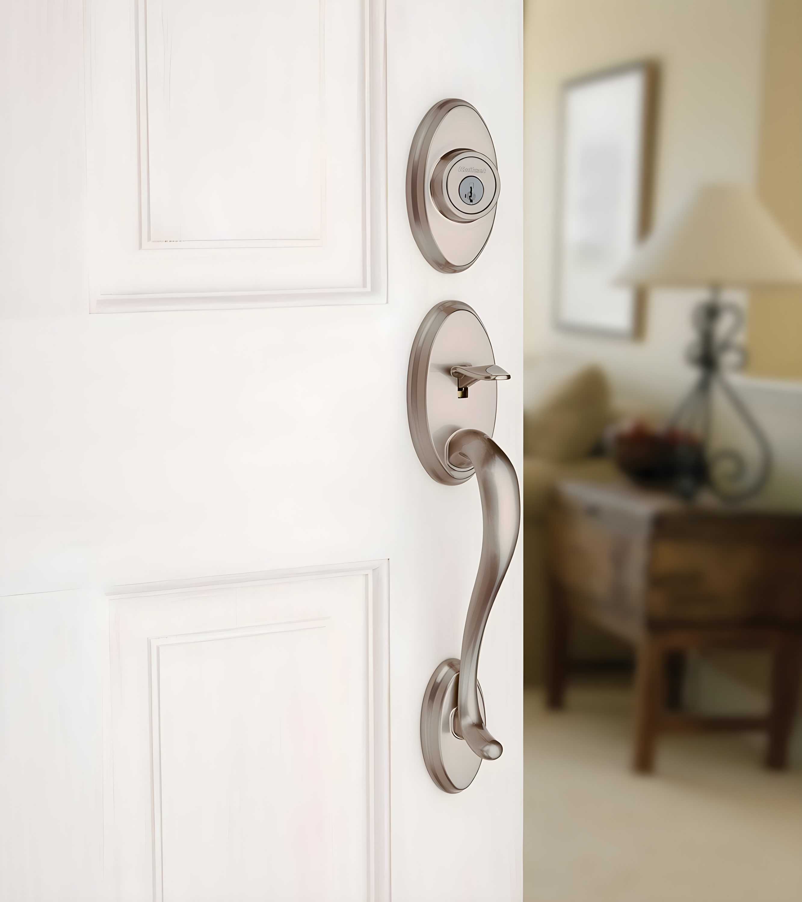 Kwikset 98001-107 Handleset with Deadbolt and Door and Rosette