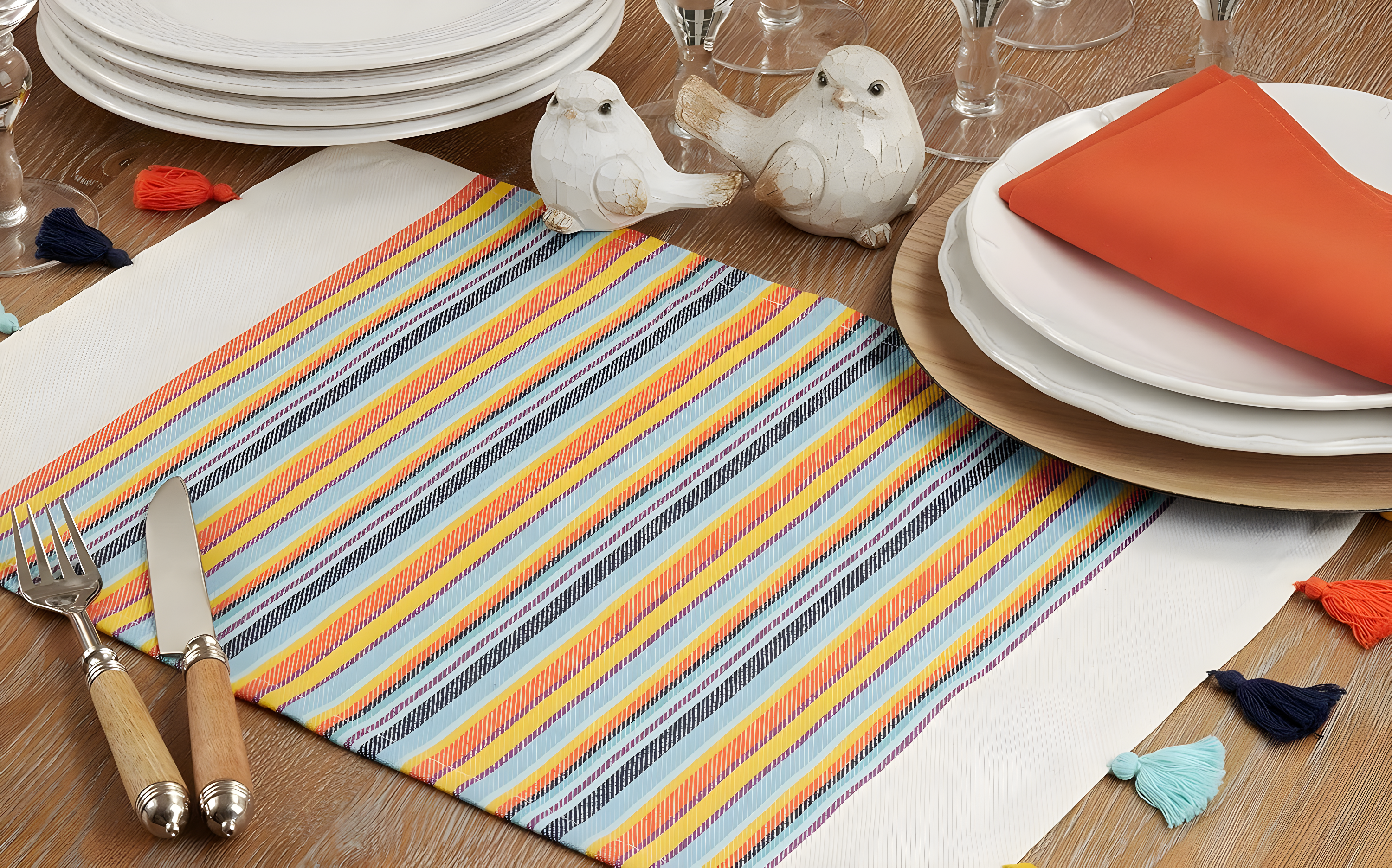 Saro Valentina Color Splash Placemat (Set of 4)