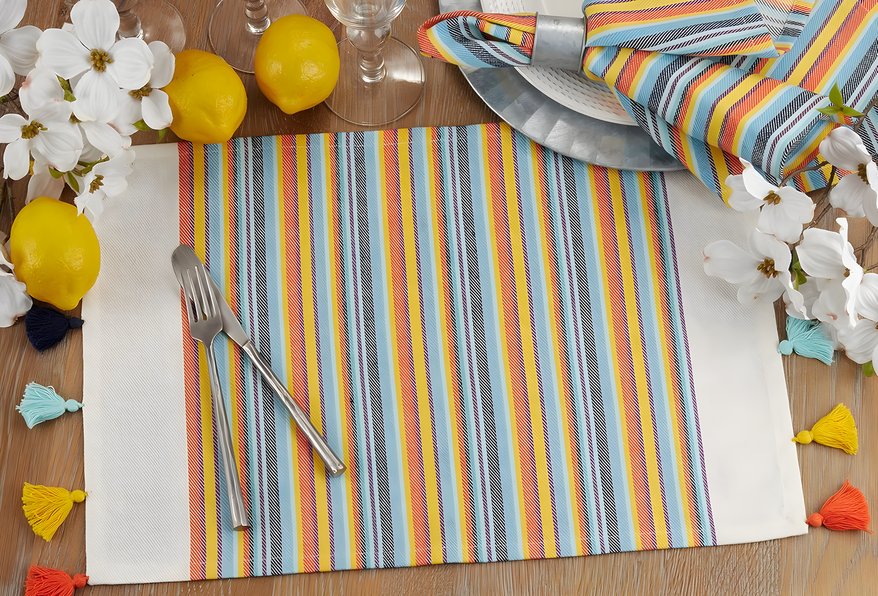 Saro Valentina Color Splash Placemat (Set of 4)