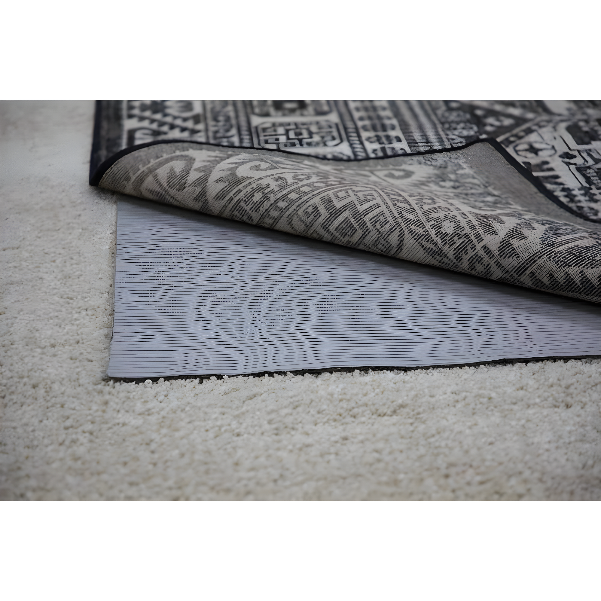 Karastan 2'x4' Scatter Reversible Pet Proof Rug Pad Gray: Skid-Resistant Rectangle Carpet Pad, Polyester, 24"x48"