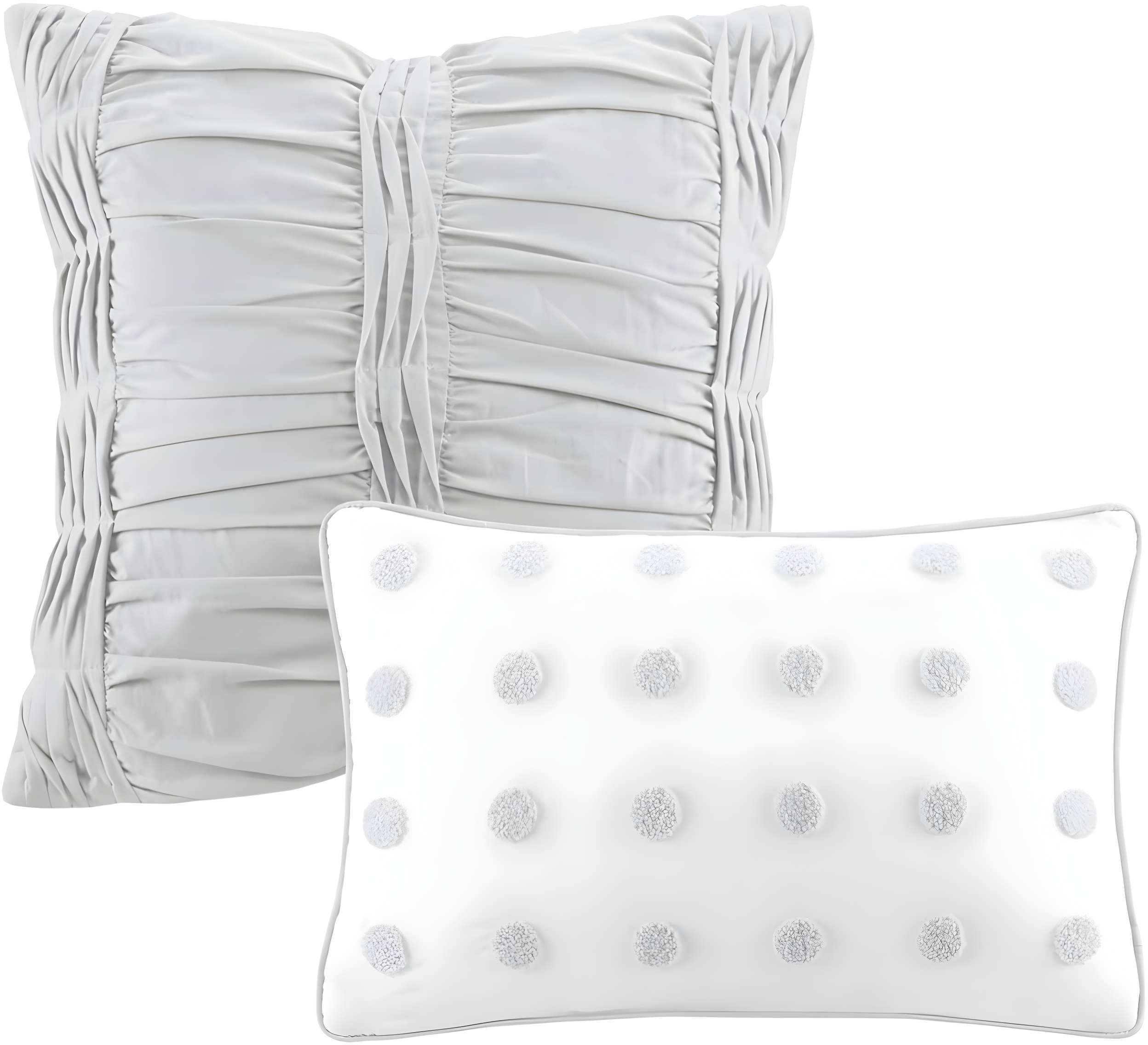 Intelligent Design Brooklyn Cotton Jacquard Duvet Cover Set with Euro Shams and Throw Pillows