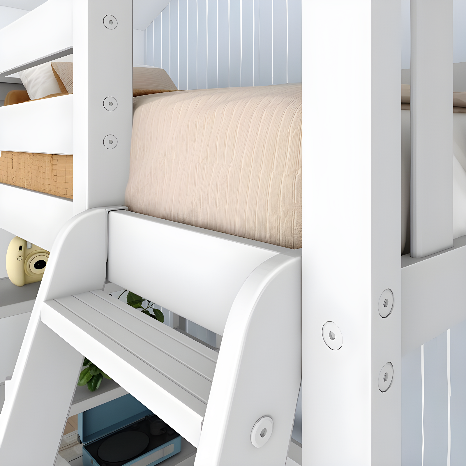 Forbes Twin Pine Loft Bed with Shelves