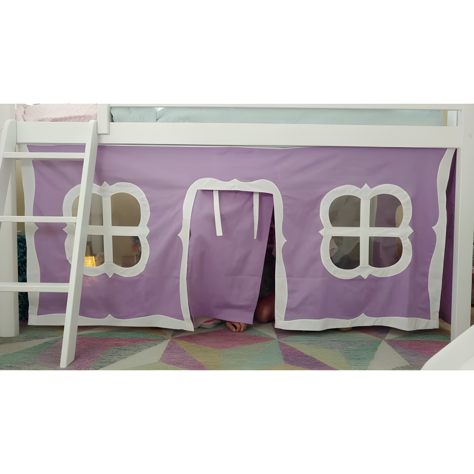 Forbes Twin Pine Loft Bed with Shelves