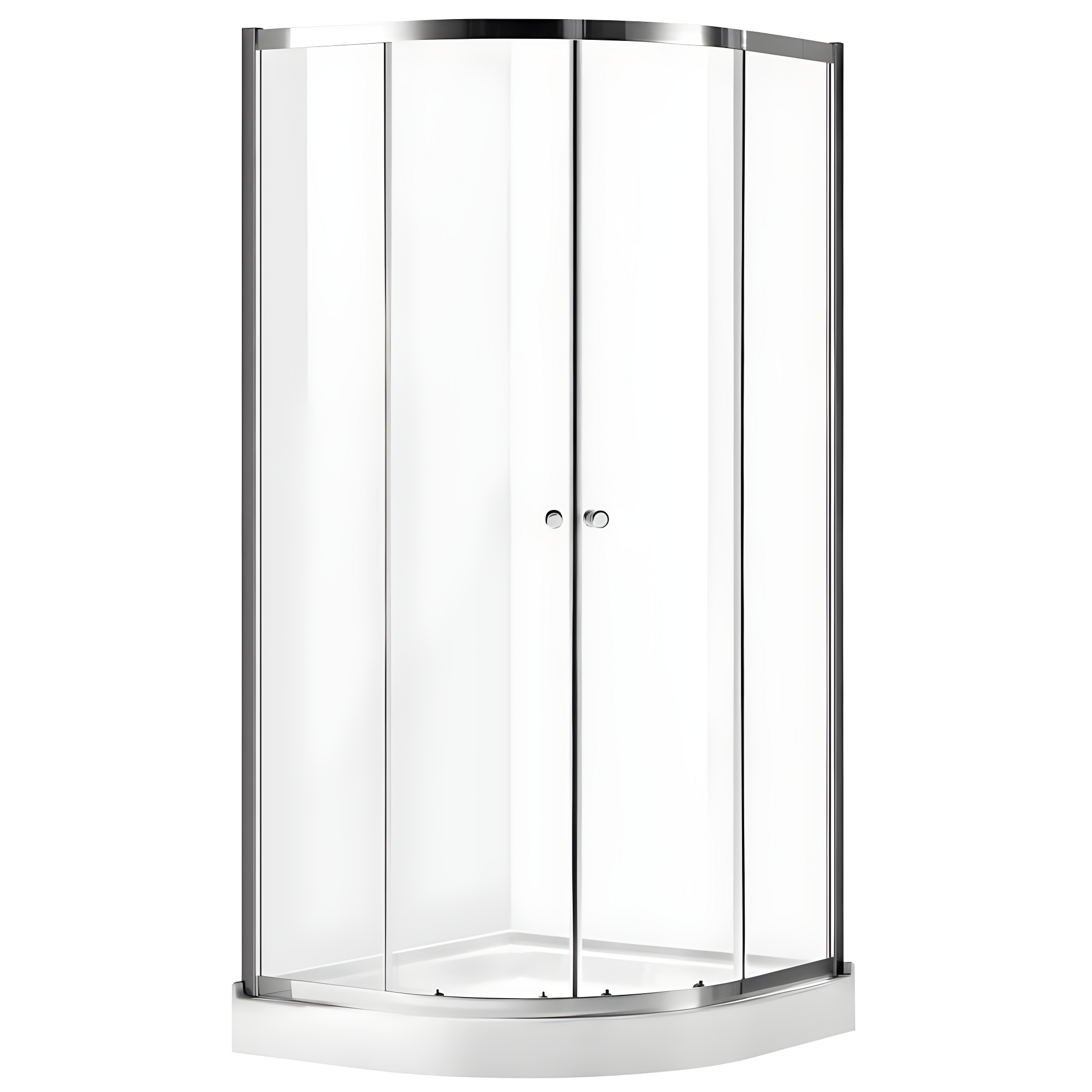 ANZZI Mare Series 35.2'' W 76'' H Framed Round Reversible Shower Enclosure SD-AZ050-01CH
