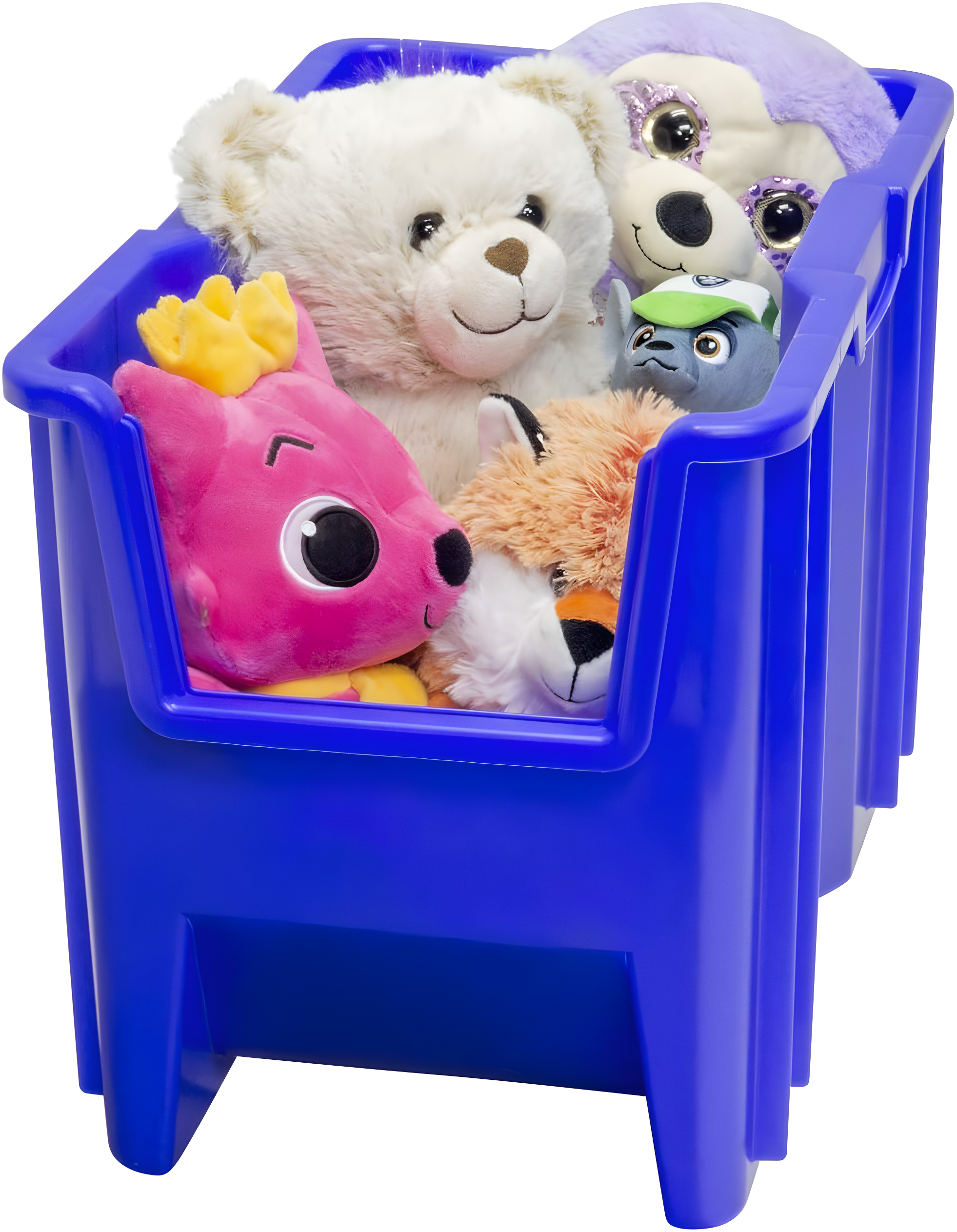 Akro-Mils Stak-N-Store 13014 Large Storage Bins Stackable Heavy Duty Containers, 17.5"x11"x12.5", Blue, 4-Pack