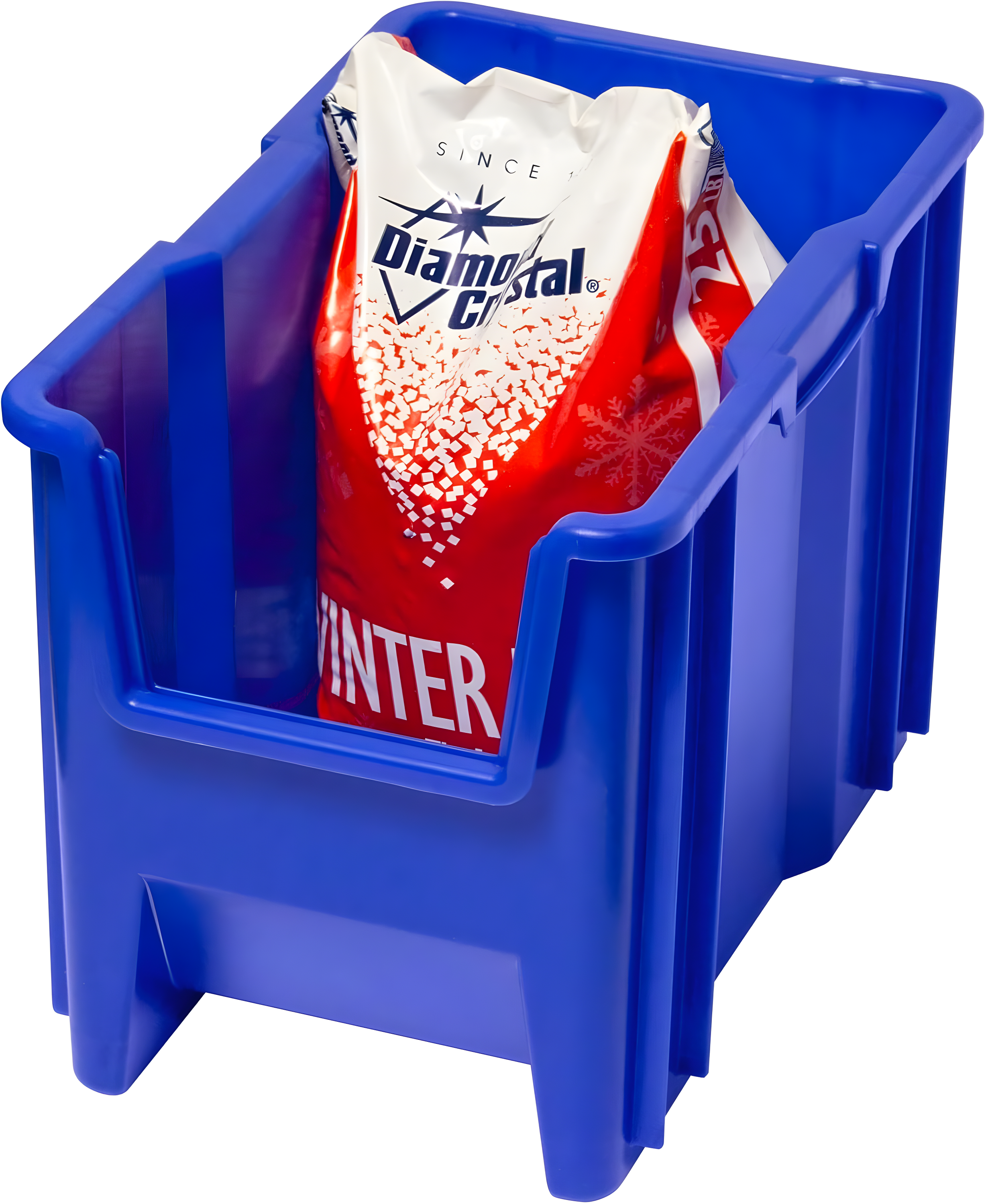 Akro-Mils Stak-N-Store 13014 Large Storage Bins Stackable Heavy Duty Containers, 17.5"x11"x12.5", Blue, 4-Pack