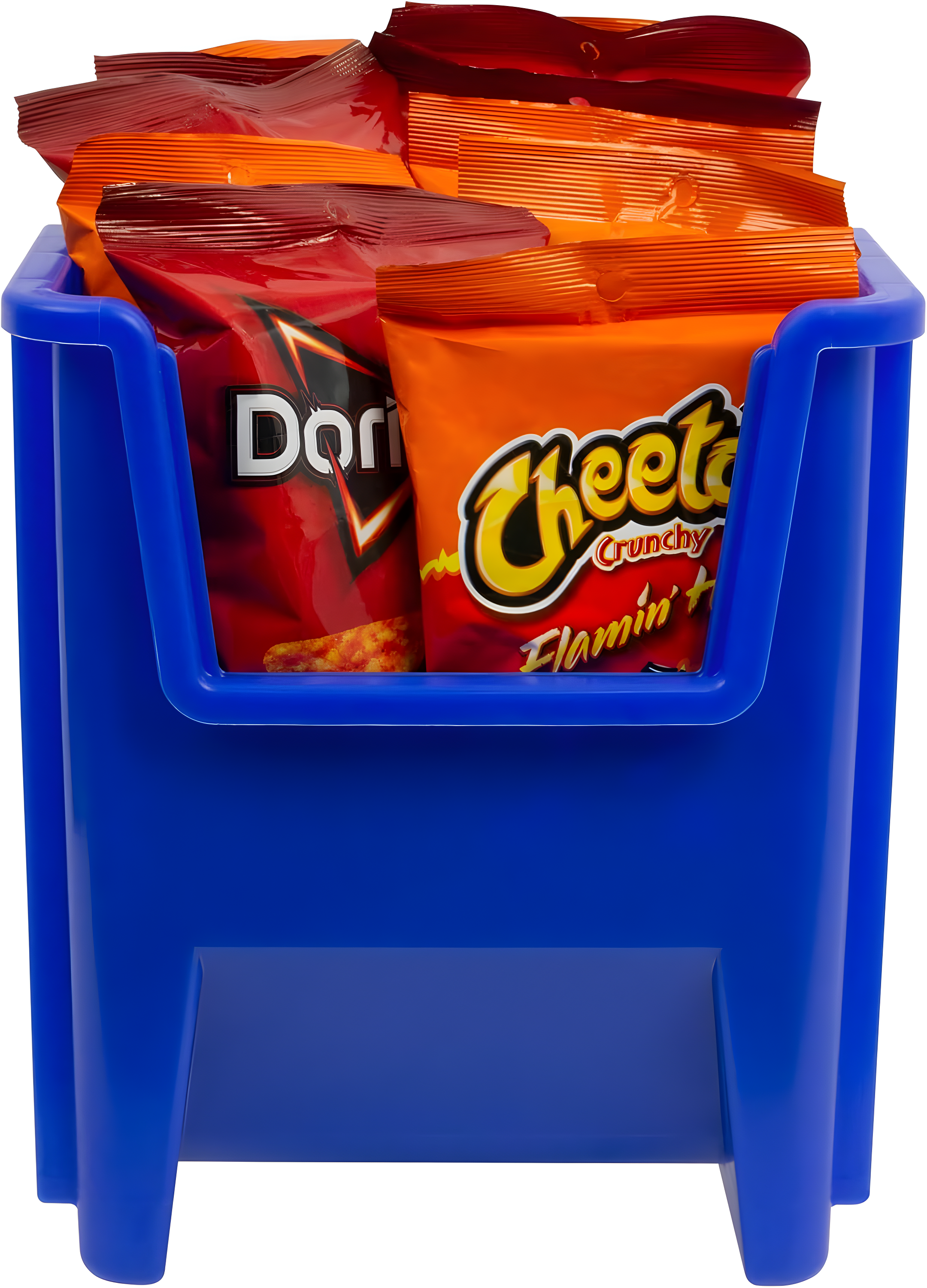 Akro-Mils Stak-N-Store 13014 Large Storage Bins Stackable Heavy Duty Containers, 17.5"x11"x12.5", Blue, 4-Pack