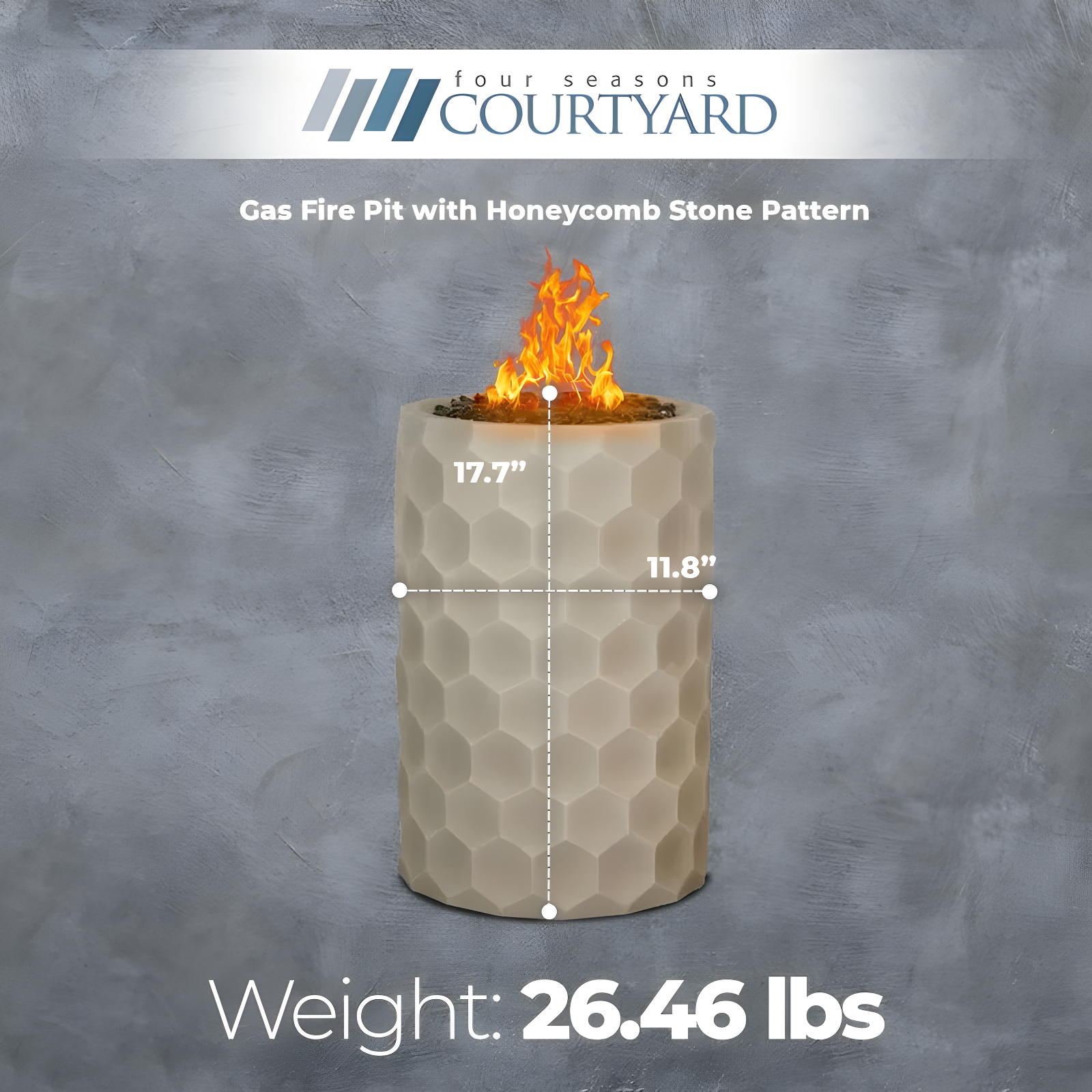 Four Seasons Courtyard 11.8'' W Ventless Natural Gas / Propane Fireplace