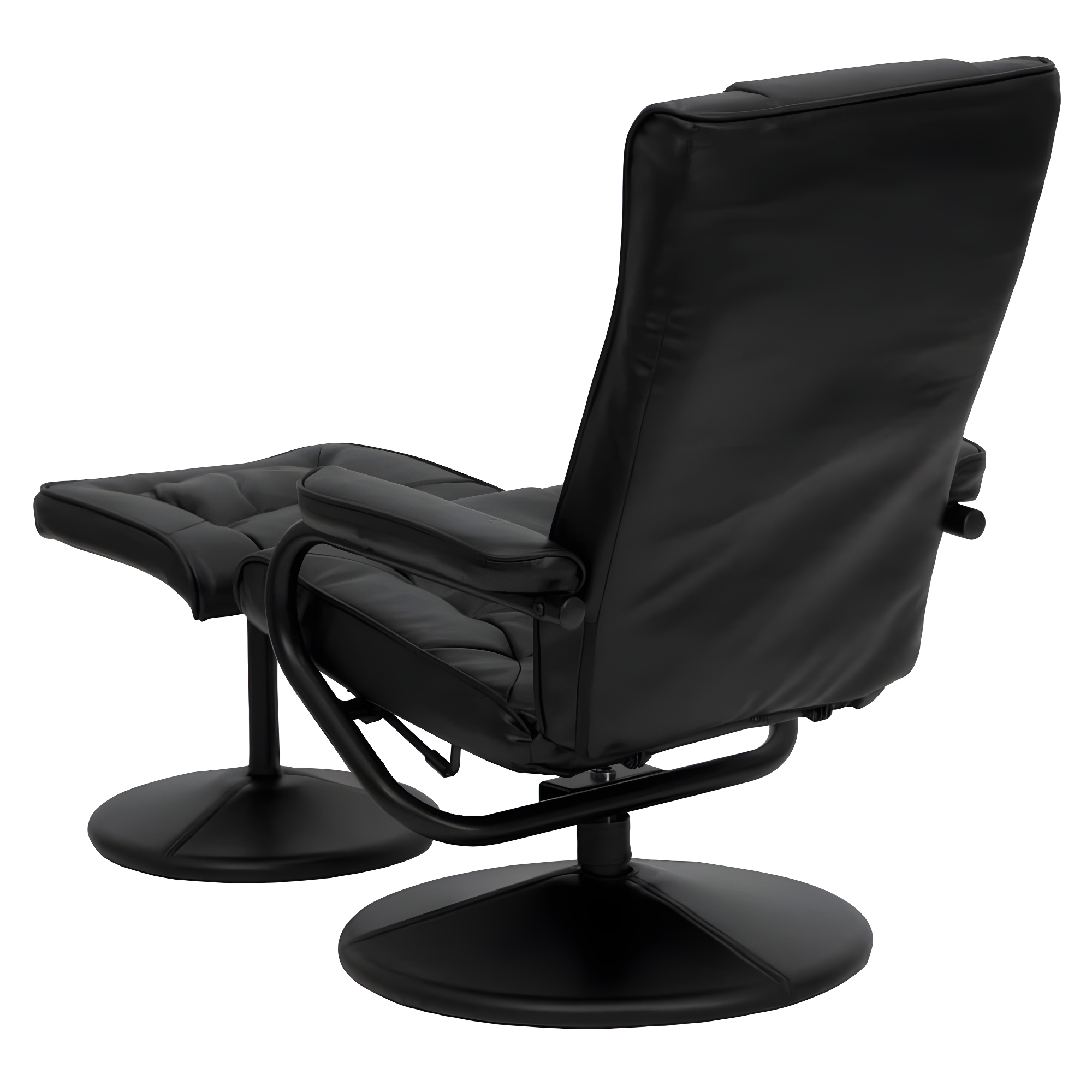 Flash Furniture Rachel Contemporary Multi-Position LeatherSoft Recliner Chair with Ottoman, Black