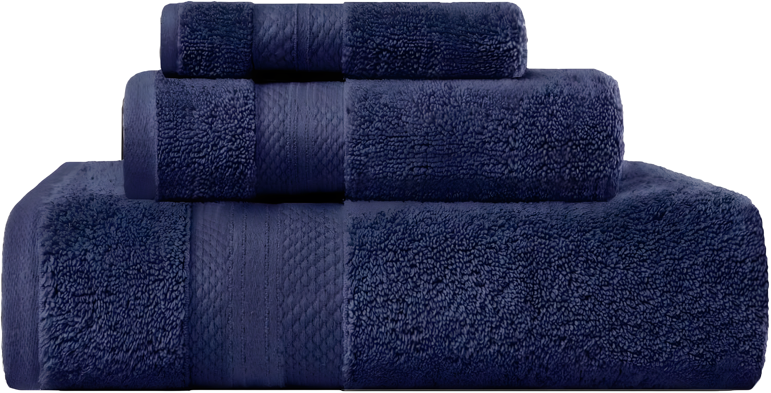 Superior Aria Turkish Cotton Solid Heavyweight 3-Piece Crown Blue Towel Set