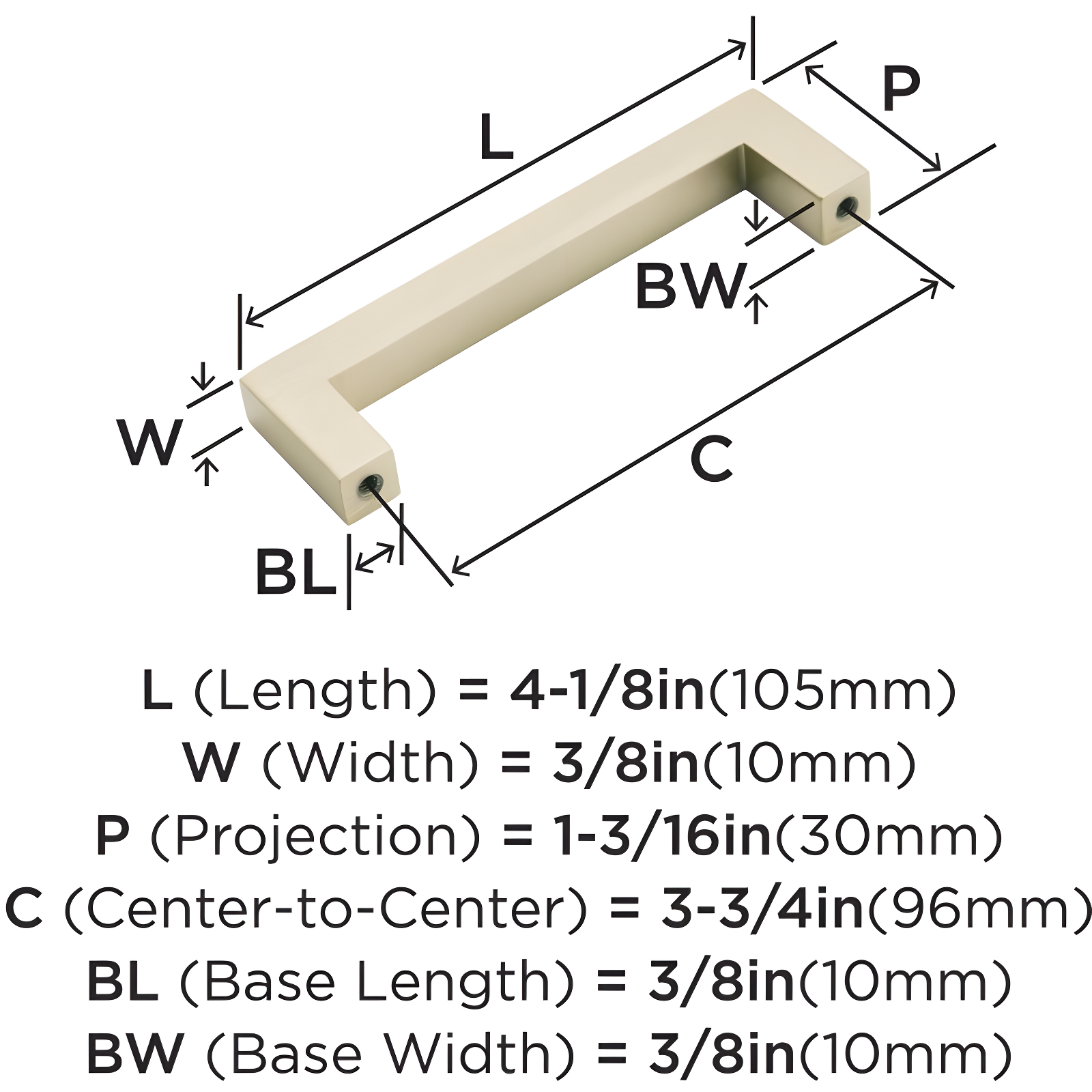 Brummitt 3 3/4" Center to Center Bar Pull