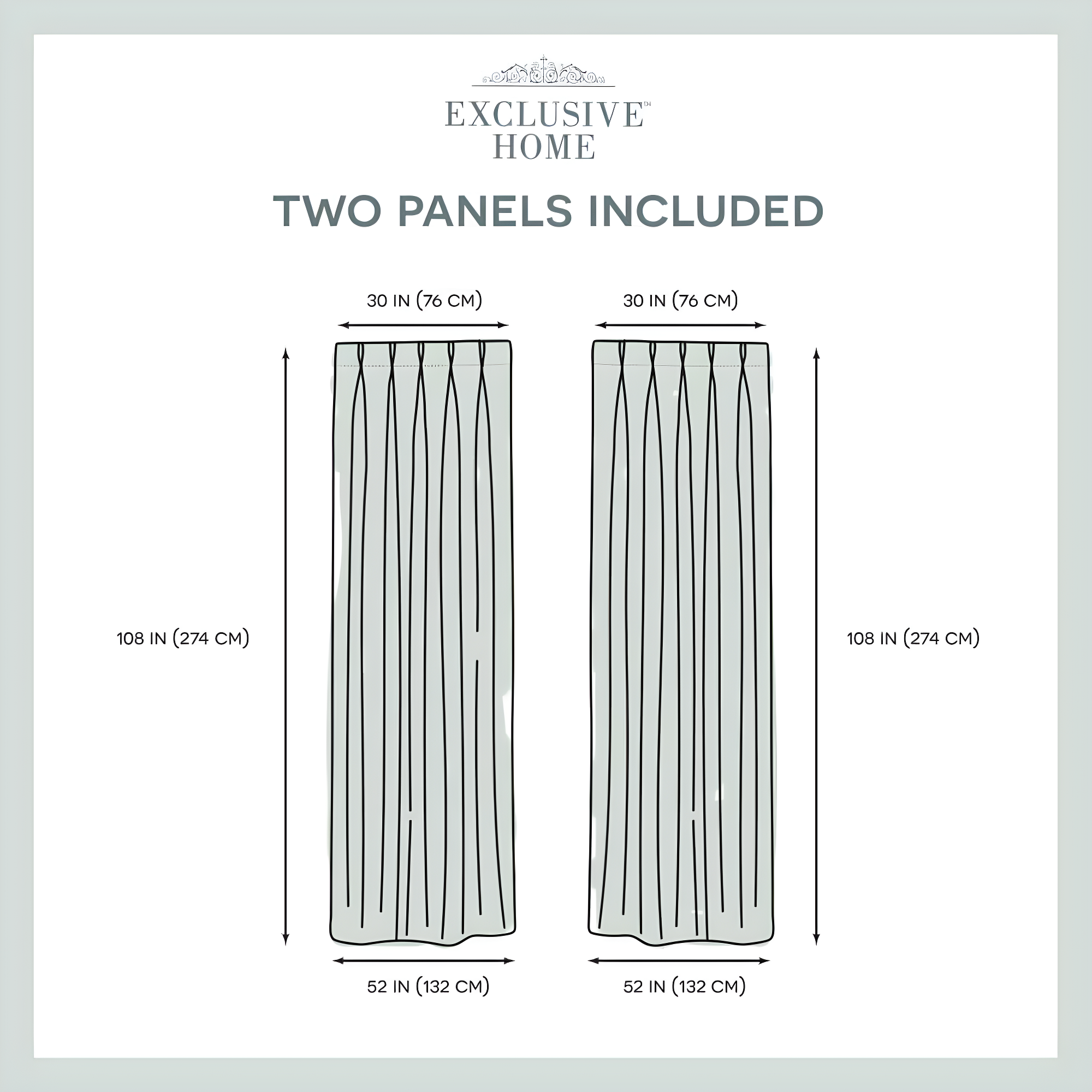 Set of 2 108"x52" Sateen Pinch Pleat Woven Blackout Back Tab Window Curtain Panel Vanilla: Thermal Insulated, Room Darkening - Exclusive Home