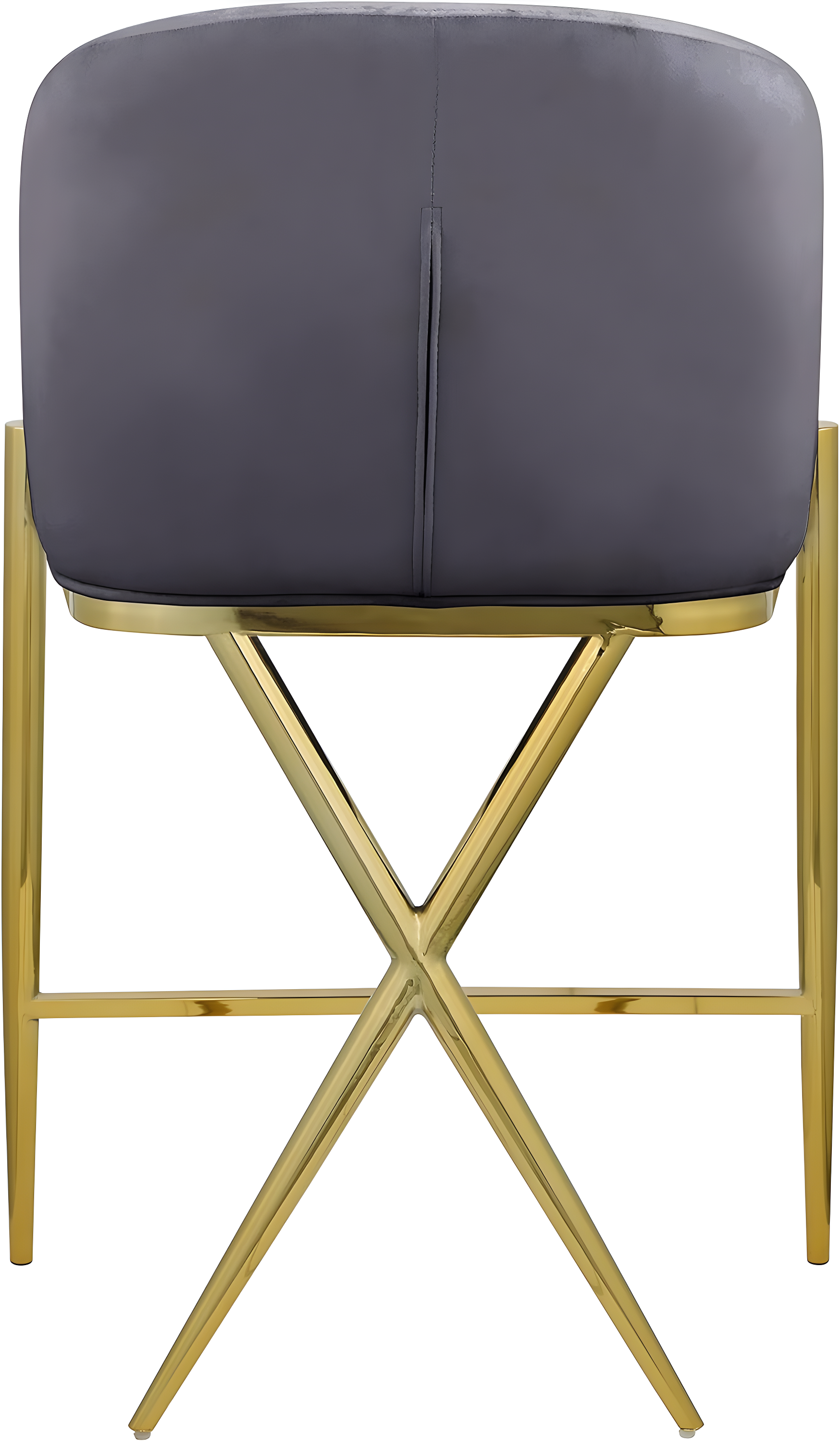 Meridian Furniture Xavier Gray Velvet Counter Stool with Gold Metal Legs