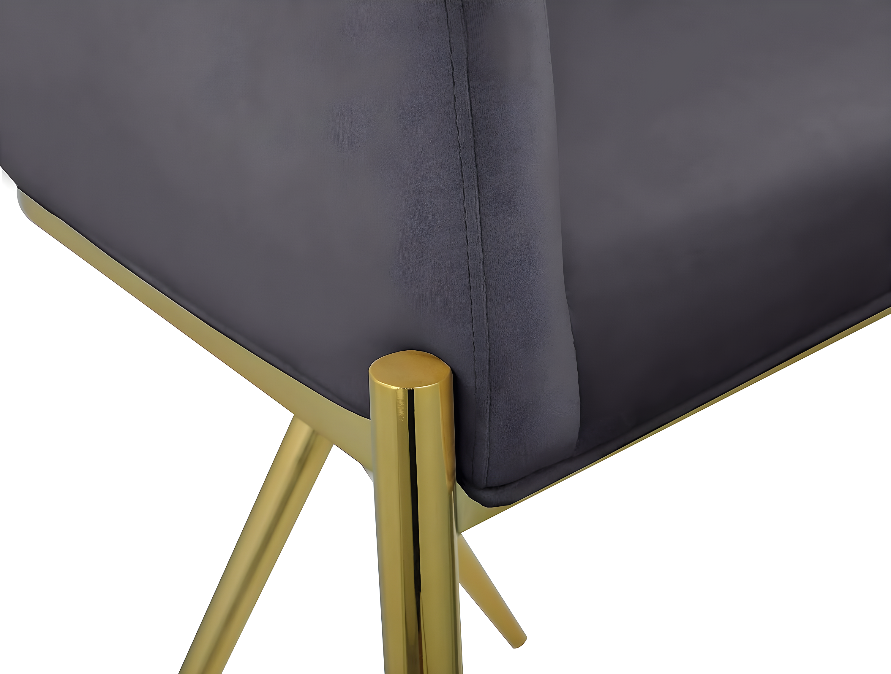 Meridian Furniture Xavier Gray Velvet Counter Stool with Gold Metal Legs