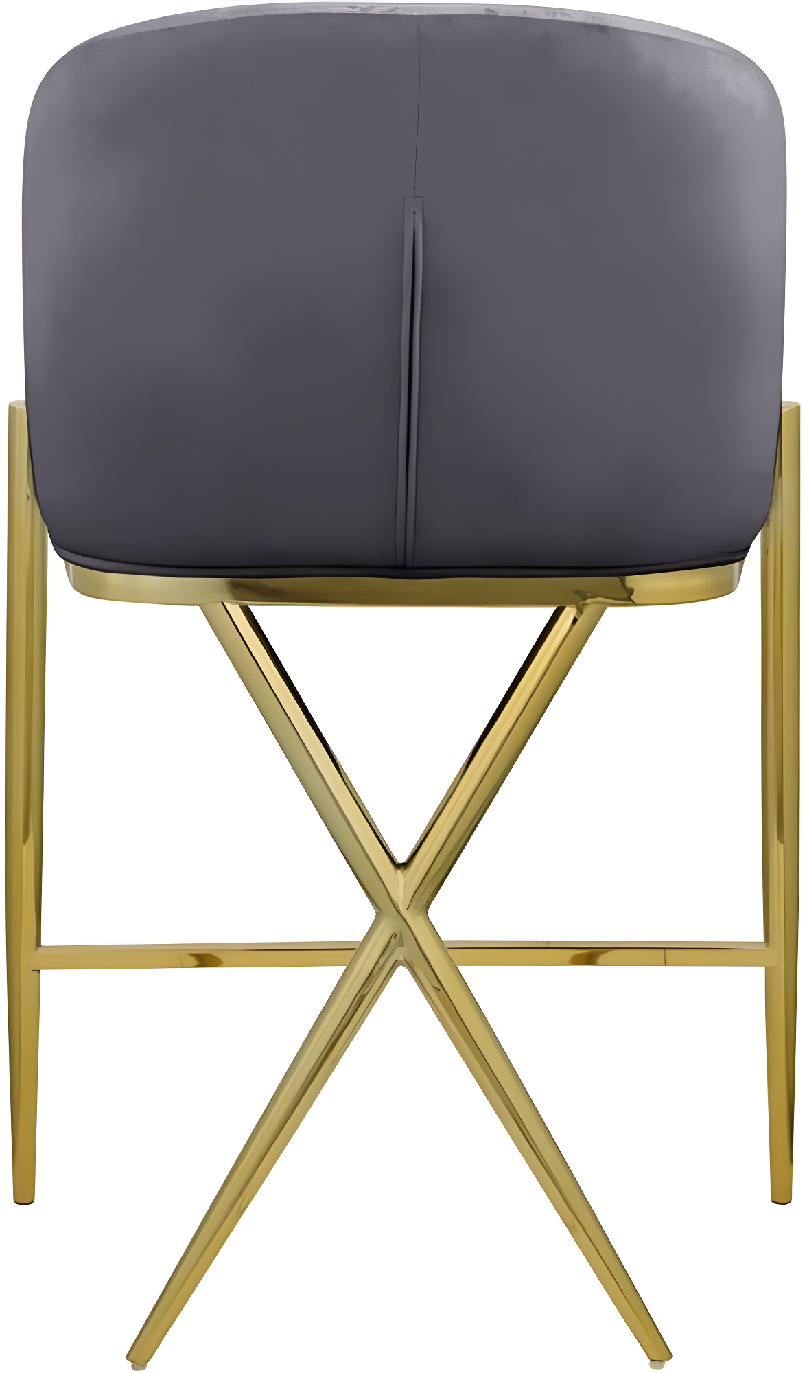 Meridian Furniture Xavier Gray Velvet Counter Stool with Gold Metal Legs