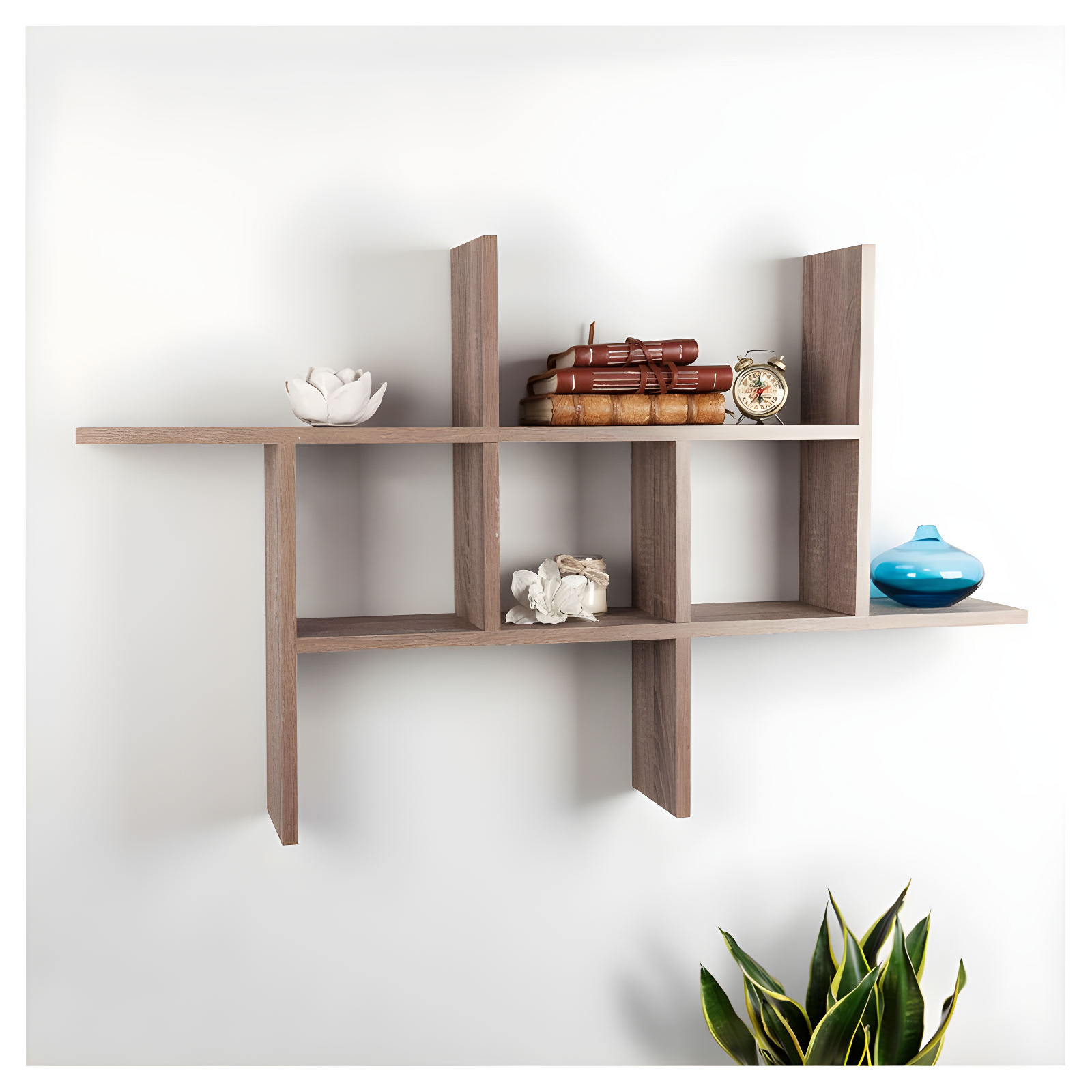 40" x 24" Cantilever Wall Shelf Weathered Oak - Danya B.: Modern Laminated MDF Floating Display