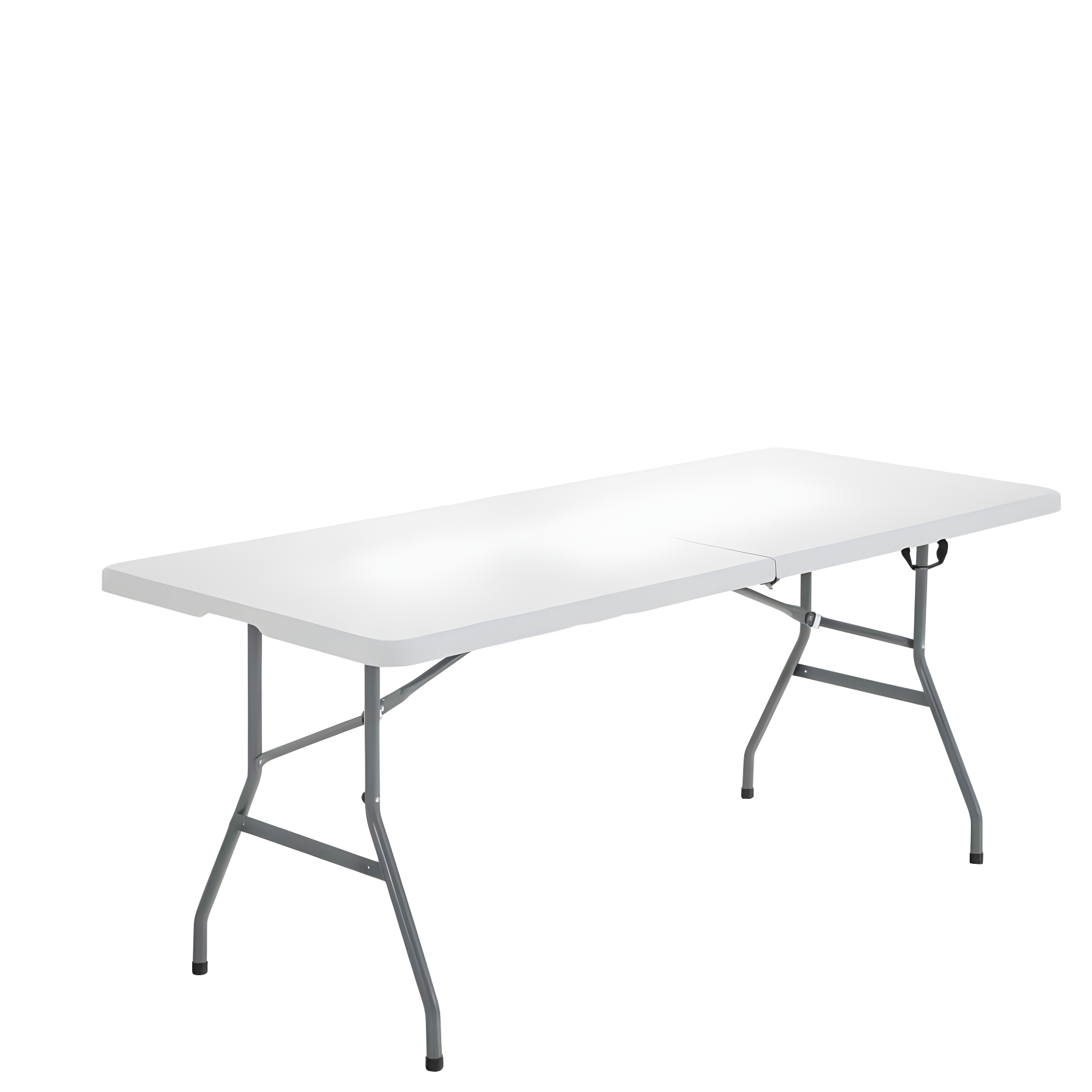 BestMassage Portable Plastic Picnic Table 8FT Outdoor Dining Table with Carrying Handle, White