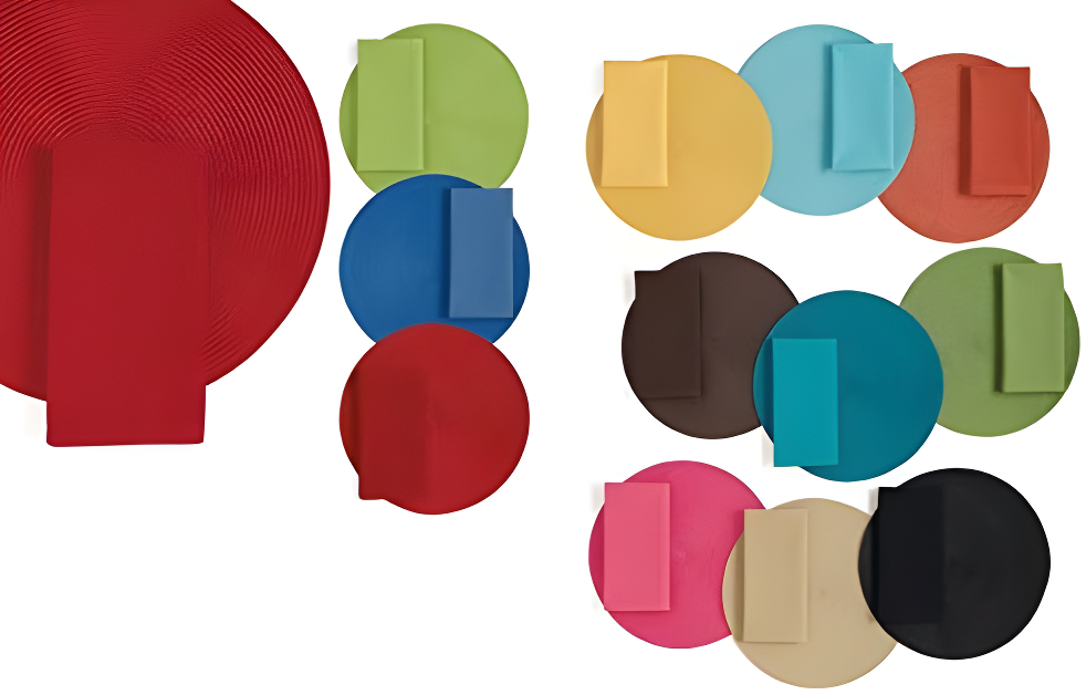 DII Round Woven Kitchen Placemat Set, Set of 6, 15" Diameter, 100% Polypropylene, Multiple Colors/Set Sizes