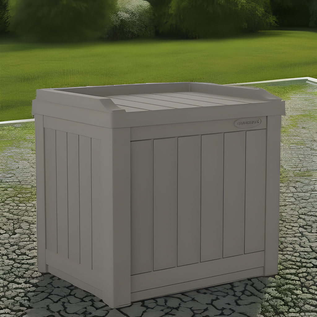 Suncast 22'' W 22 Gallons Water Resistant Resin Deck Box in Gray