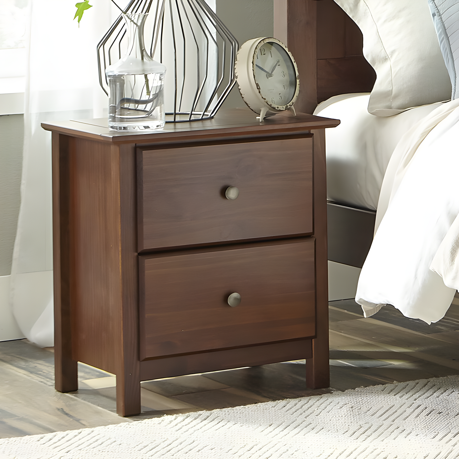 Shaker 2 - Drawer Solid Wood Nightstand