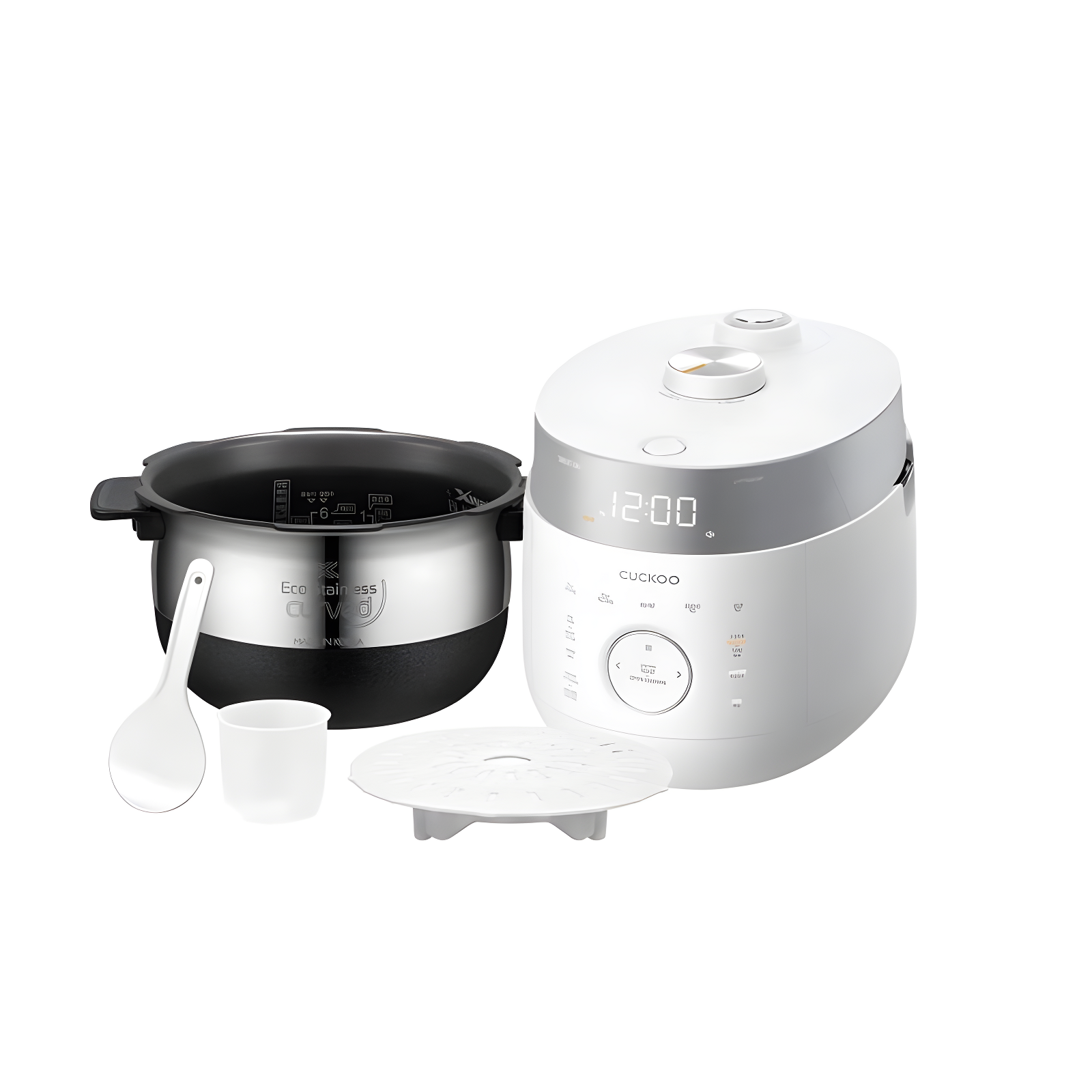 CUCKOO CRP-LHTR1009FW 10-Cup (Uncooked) / 20-Cup (Cooked) Induction Heating Twin Pressure Rice Cooker with Nonstick Inner Pot, 16 Menu Modes, 3 Voice Guide, Auto Clean (White)