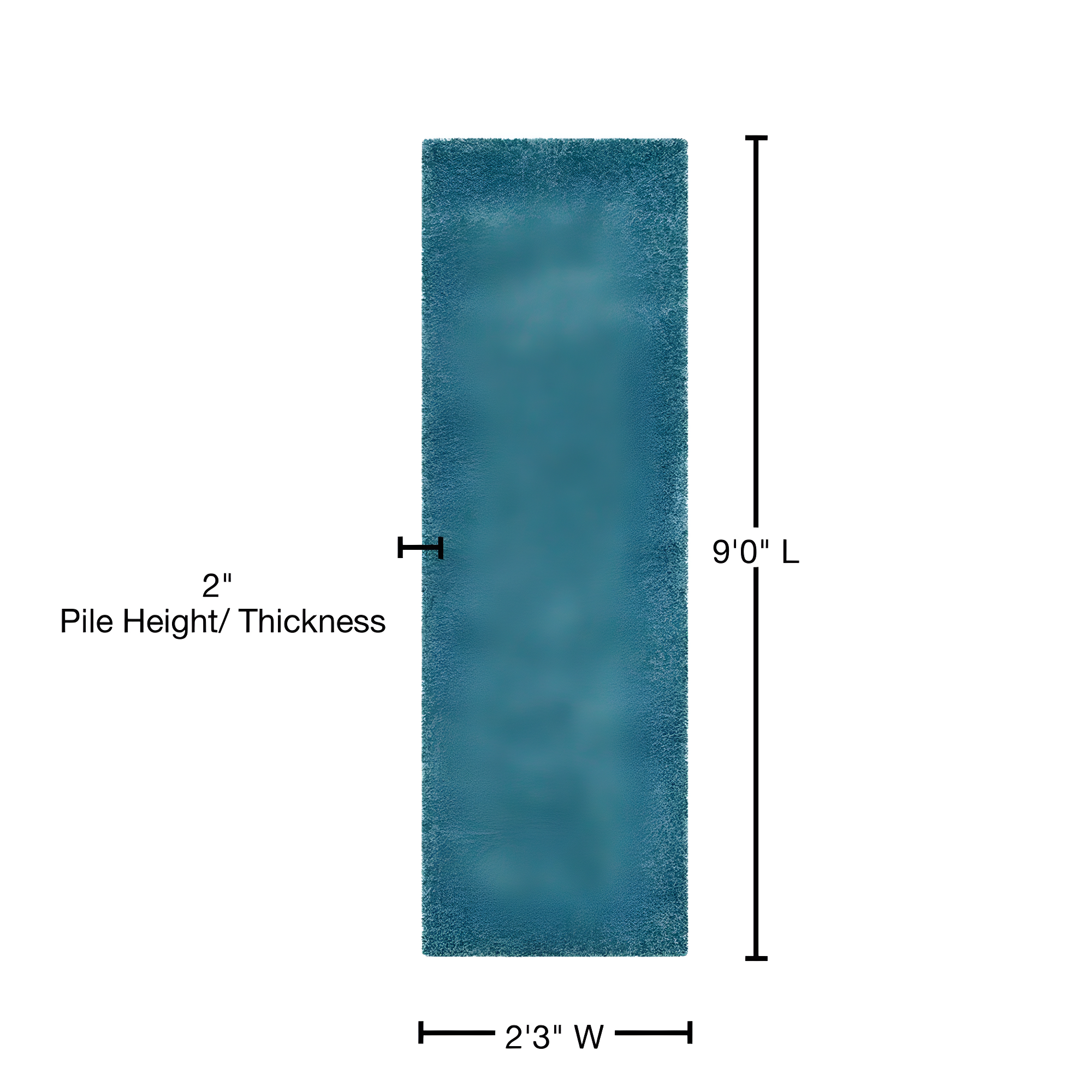 SAFAVIEH California Solid Plush Shag Runner Rug, Turquoise, 2'3" x 9'