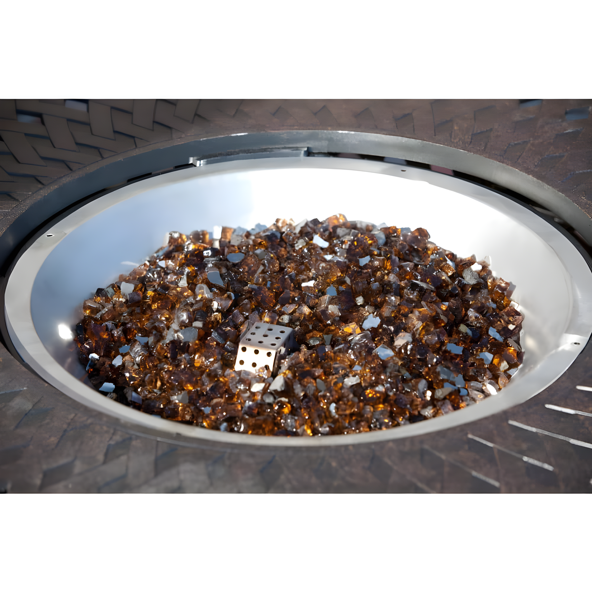 Fire Sense Fire Sense Premium Sparkling Reflective Tempered Fire Glass for Fire Pits Easy to Install-10 Lbs Crystal Clear