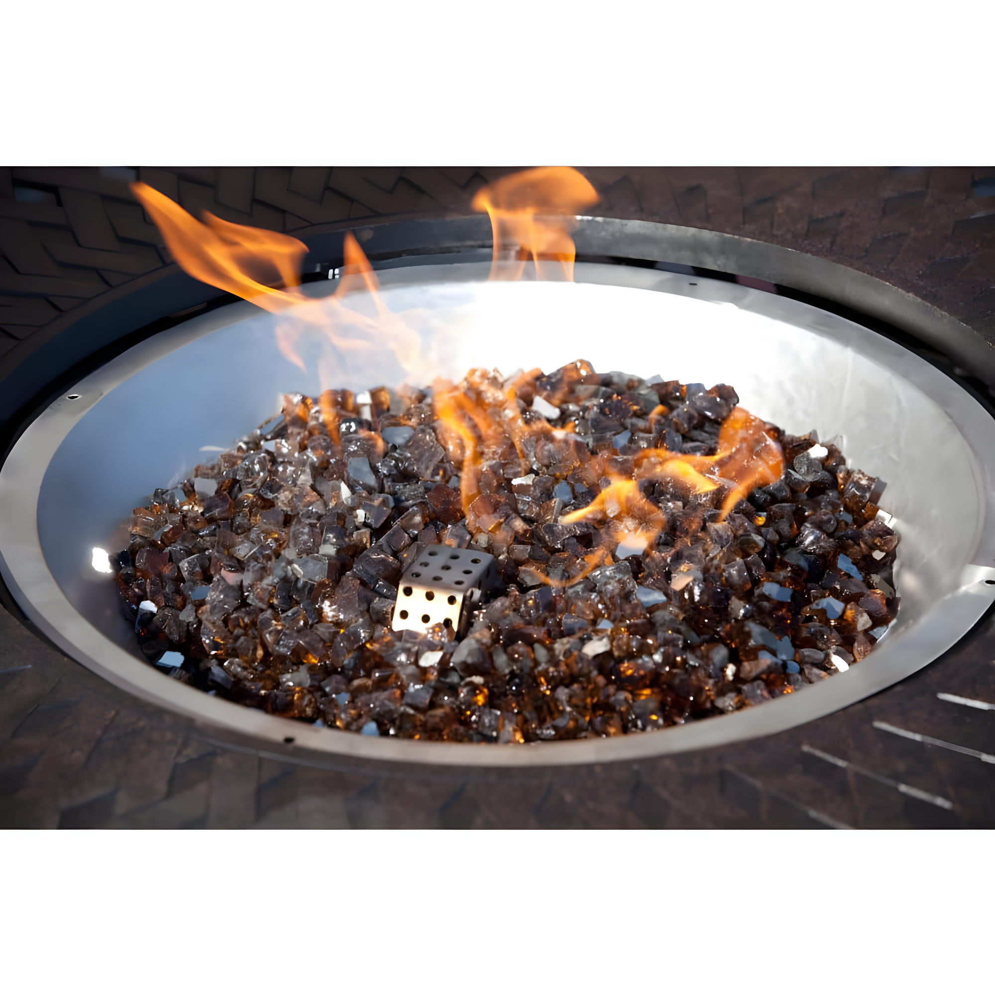 Fire Sense Fire Sense Premium Sparkling Reflective Tempered Fire Glass for Fire Pits Easy to Install-10 Lbs Crystal Clear