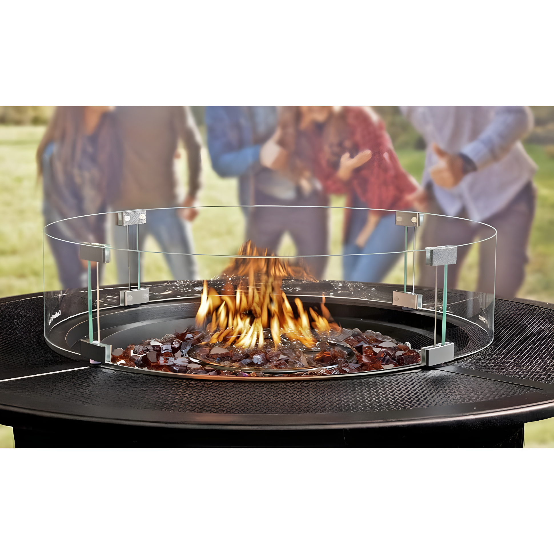 Fire Sense Fire Sense Premium Sparkling Reflective Tempered Fire Glass for Fire Pits Easy to Install-10 Lbs Crystal Clear