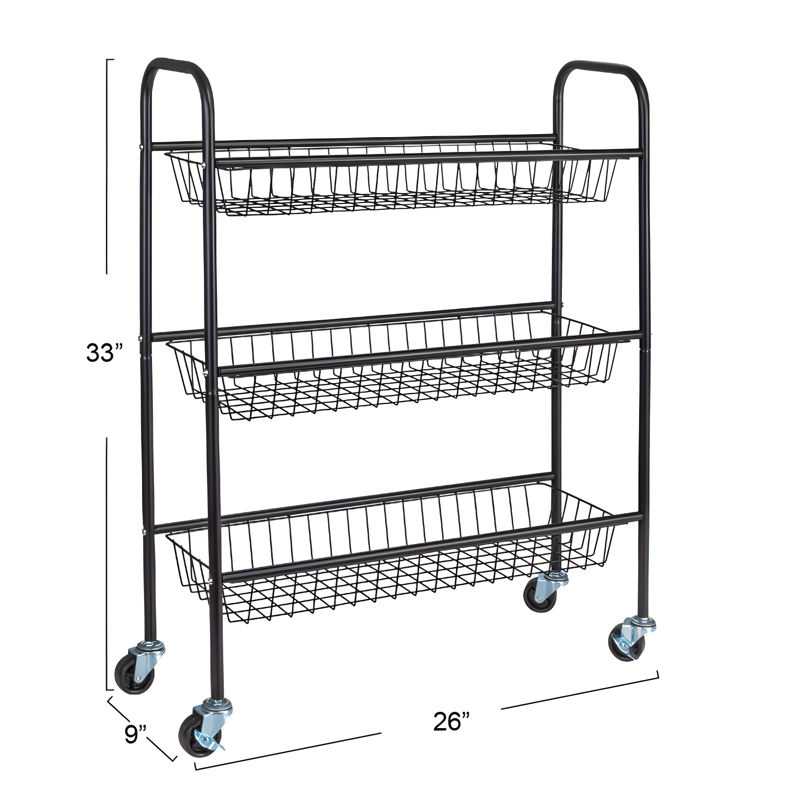 Household Essentials Metal Free Standing Laundry Cart with Wheels