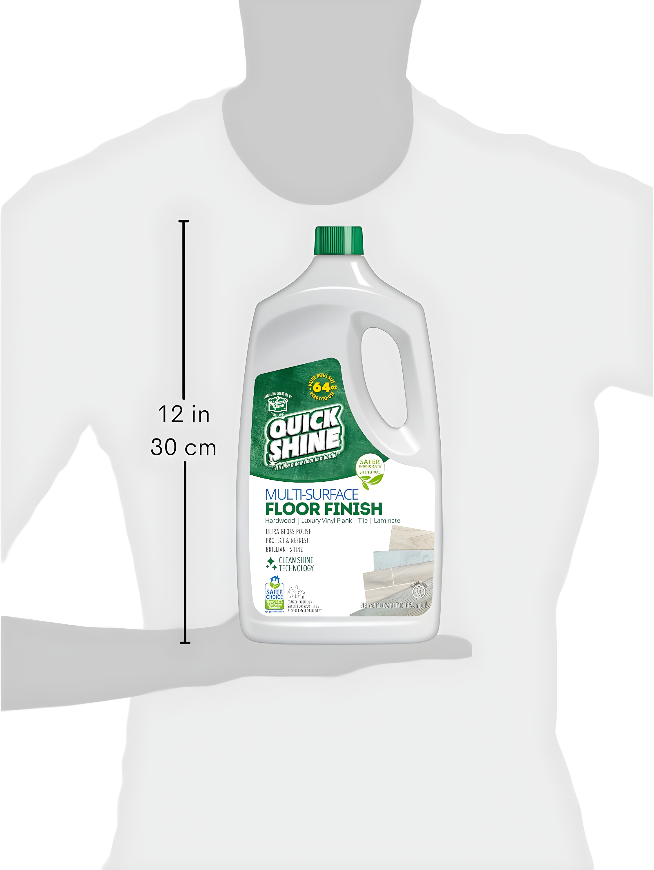 Quick Shine Multi-Surface Floor Finish & Polish, PFAS-Free Formula, 64 fl oz