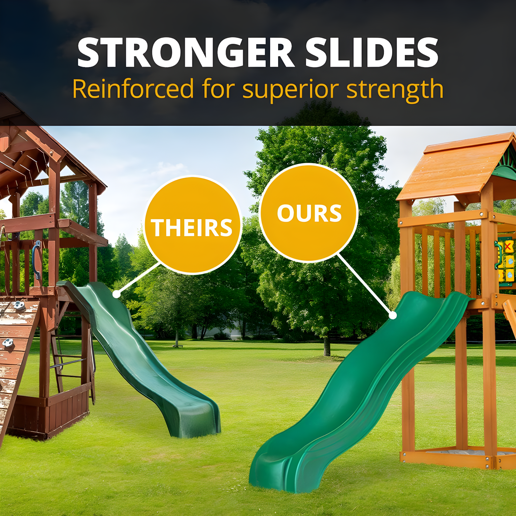 Gorilla Playsets Chateau Tower Swing Set with Wood Roof