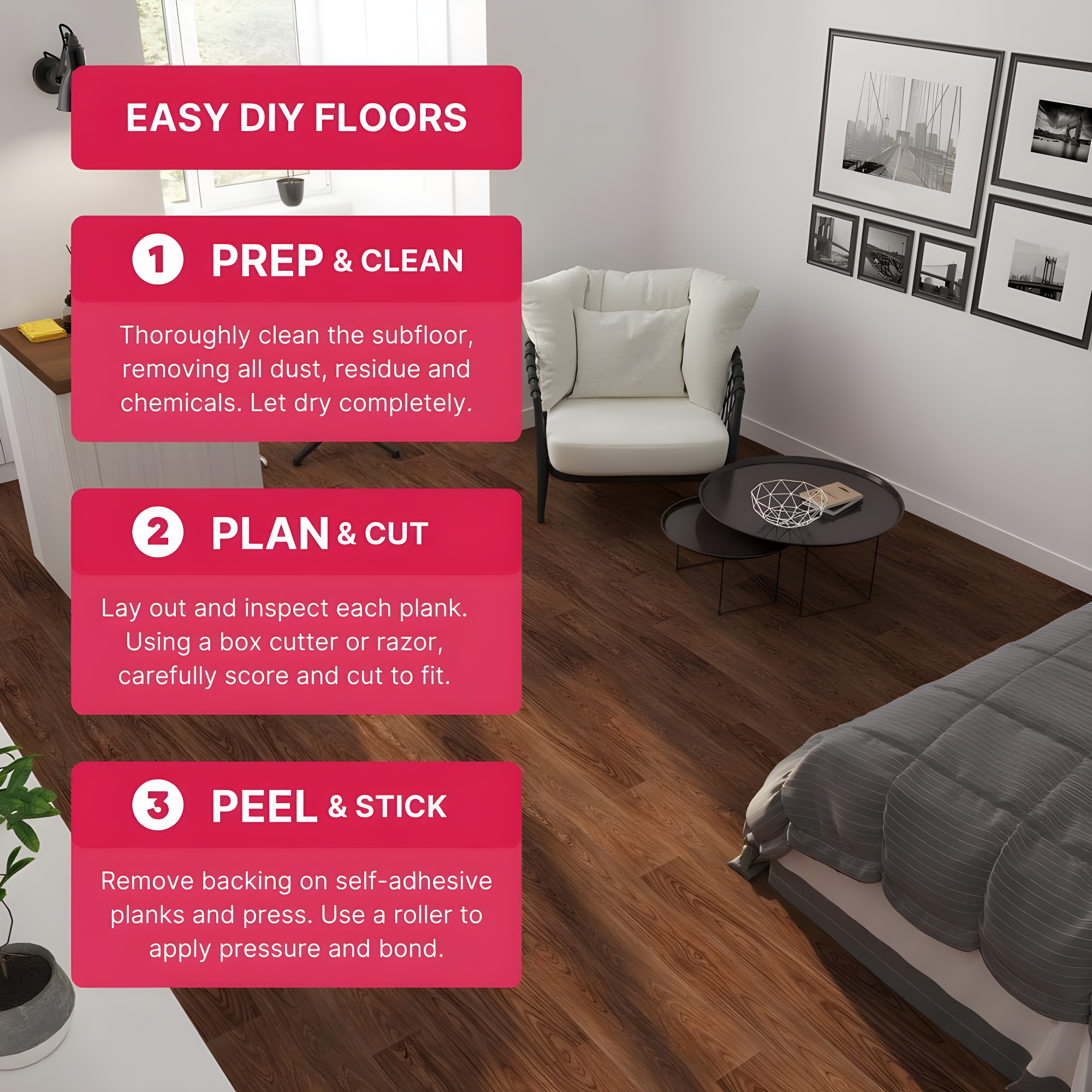 Lucida USA BaseCore 12mil x 6" W x 36" L Peel and Stick Luxury Vinyl Plank Flooring