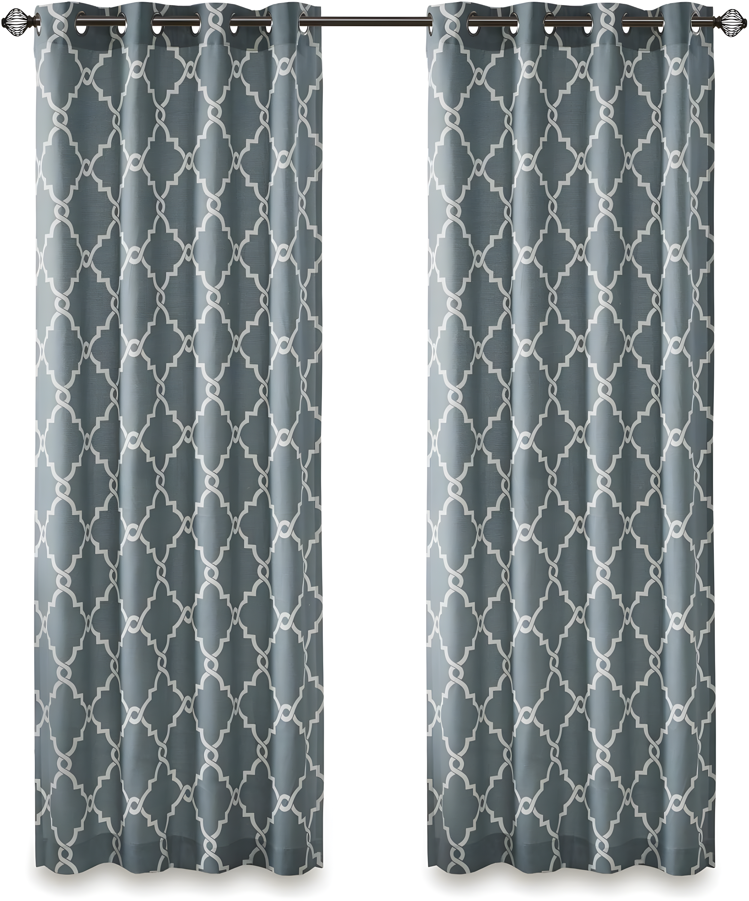Madison Park Fretwork Print Grommet Top Single Window Curtain Panel