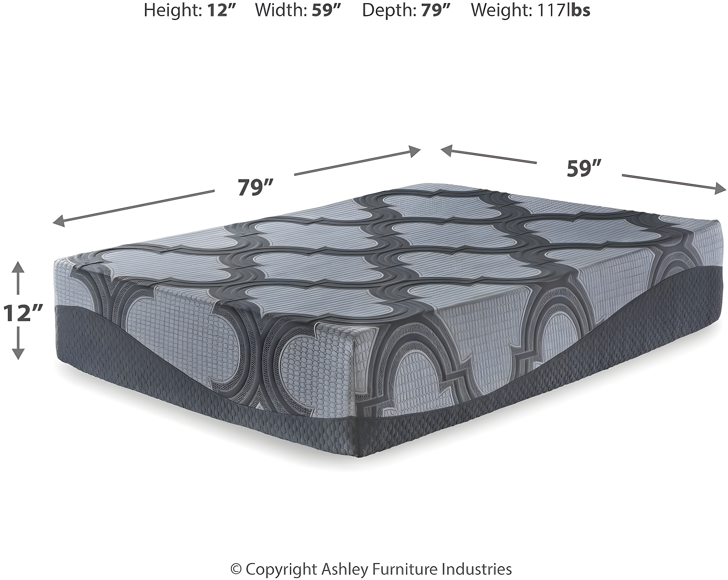 Queen Size Gray Hybrid Mattress with Gel Memory Foam