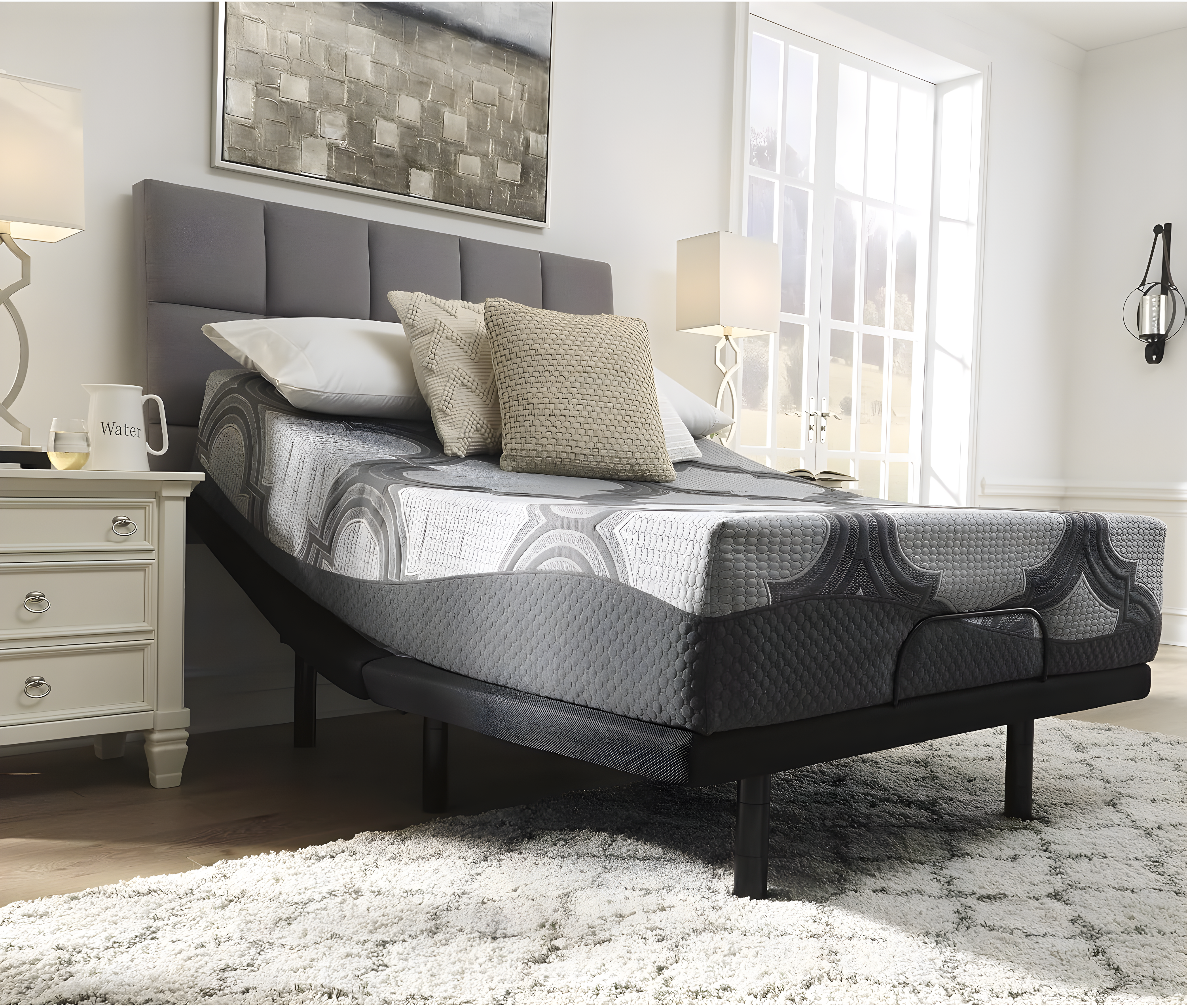 Queen Size Gray Hybrid Mattress with Gel Memory Foam