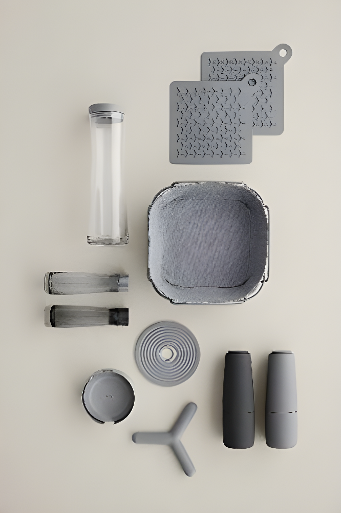 LARETO 7 Piece Coaster Set with Holder
