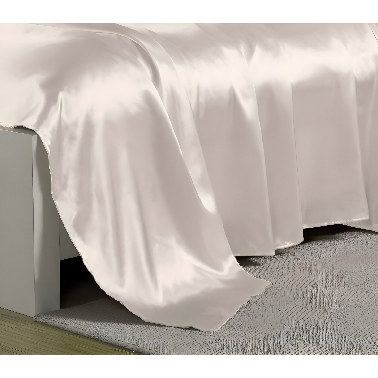 Queen Satin Sheet Set Ivory - Belles & Whistles