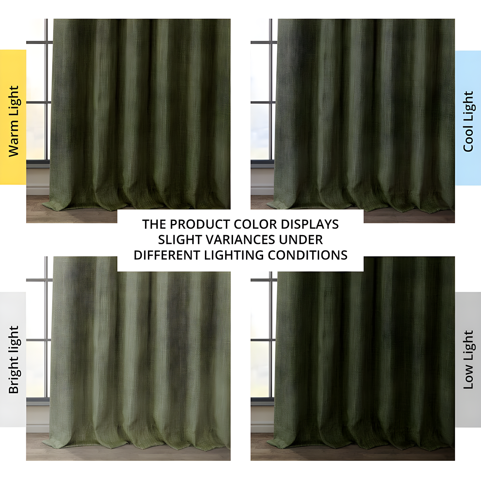HPD Half Price Drapes Khaki Green Faux Linen Room Darkening Curtains for Bedroom & Living Room Curtains (1 Panel), Door & Window Curtains 84 inches long, Rod Pocket Curtains, 50W X 84L