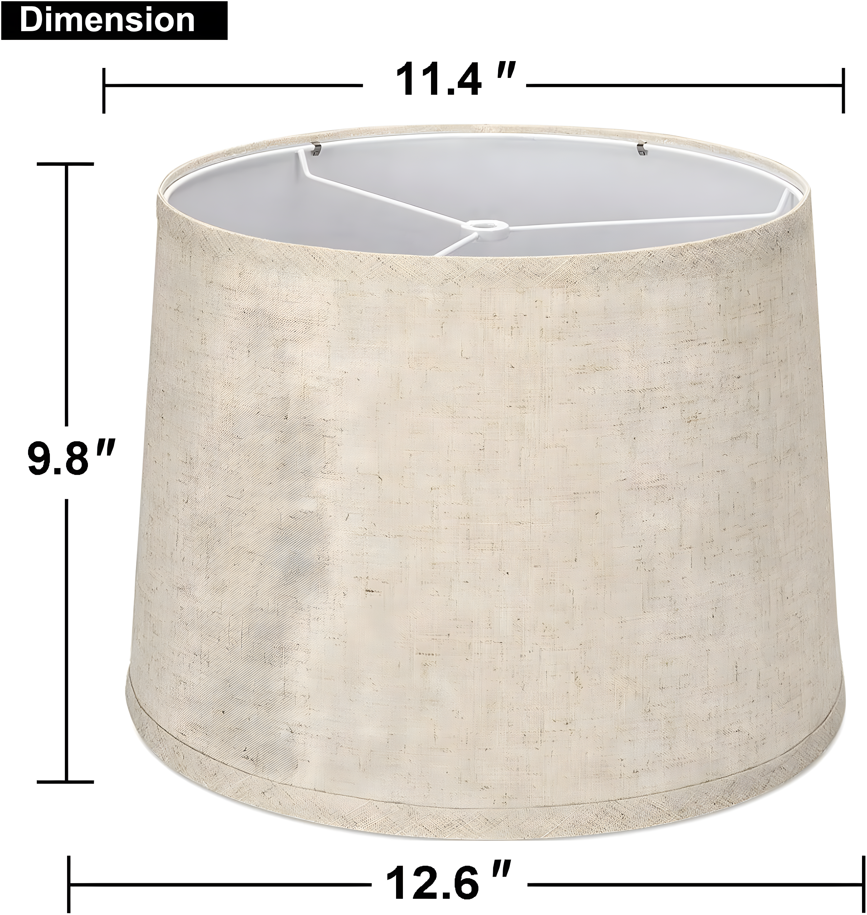 Lamp Shades Set of 2, Drum Lamp Shades for Table Lamps 11.6" Top x 12.6" Bottom x 9.8" High (Spider Fitter), Natural Linen Medium Lampshades for Floor Lamps Bedside Lamps, Beige