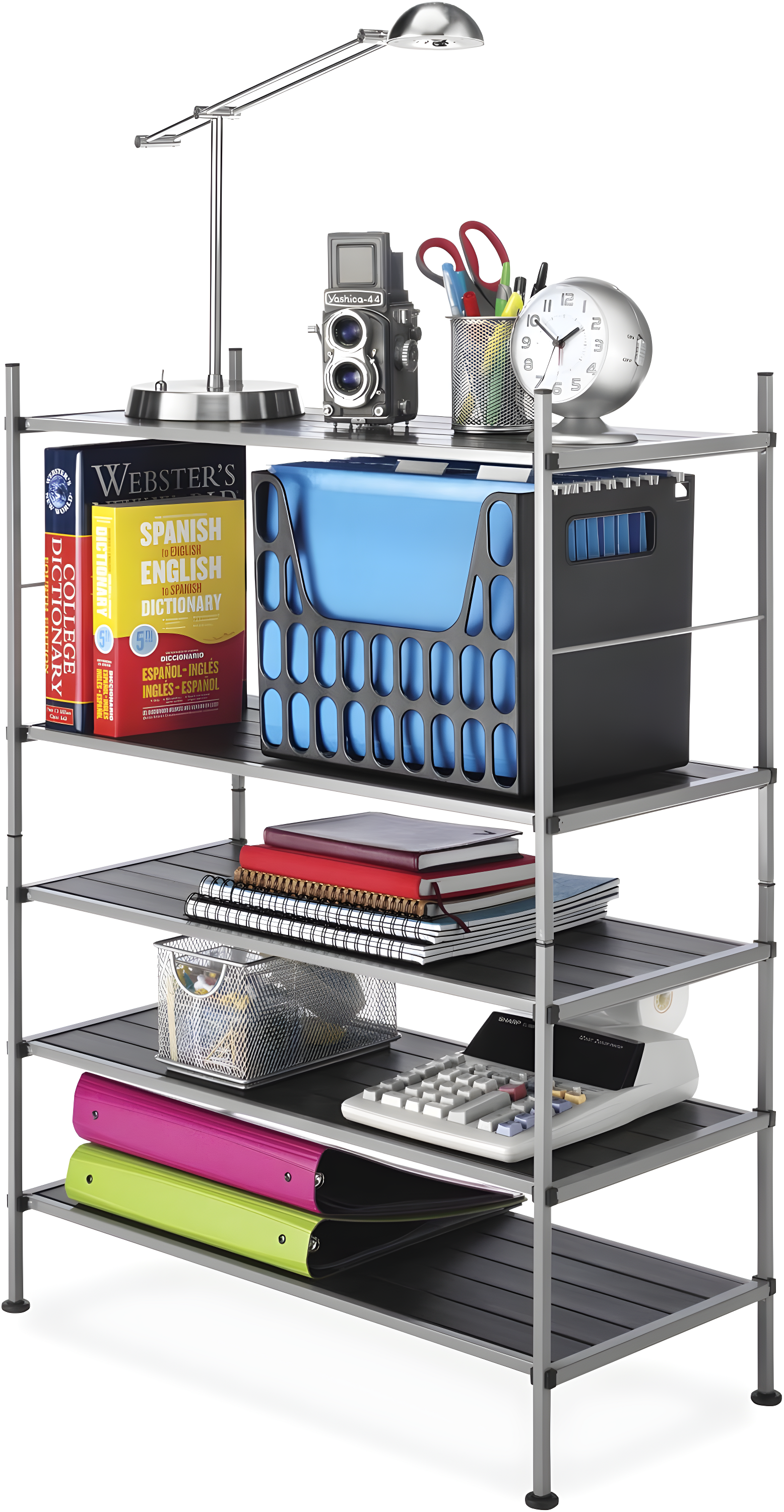 Whitmor 3-Tier Storage Shelves - Shoe Rack and Home Organizer - 12" x 25.625" x 17" - Silver Epoxy Iron Frame