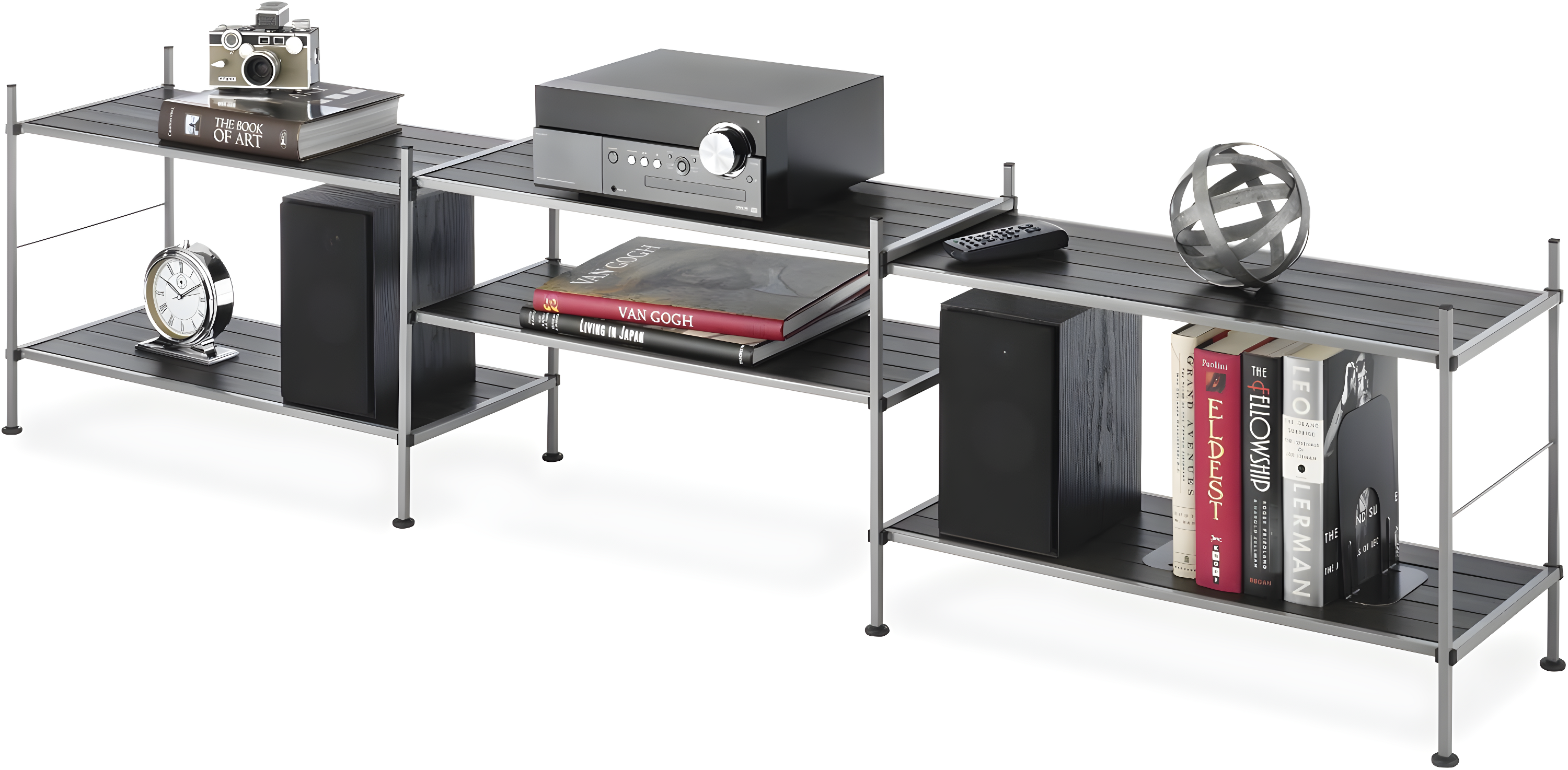 Whitmor 3-Tier Storage Shelves - Shoe Rack and Home Organizer - 12" x 25.625" x 17" - Silver Epoxy Iron Frame