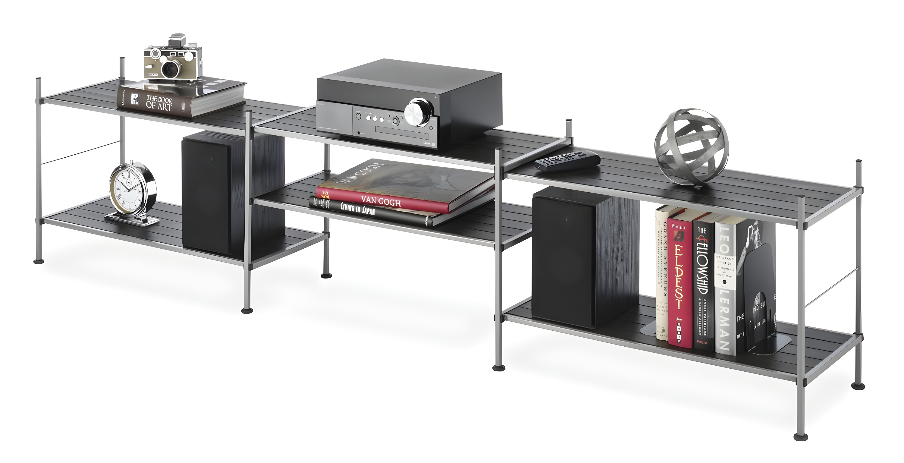 Whitmor 3-Tier Storage Shelves - Shoe Rack and Home Organizer - 12" x 25.625" x 17" - Silver Epoxy Iron Frame