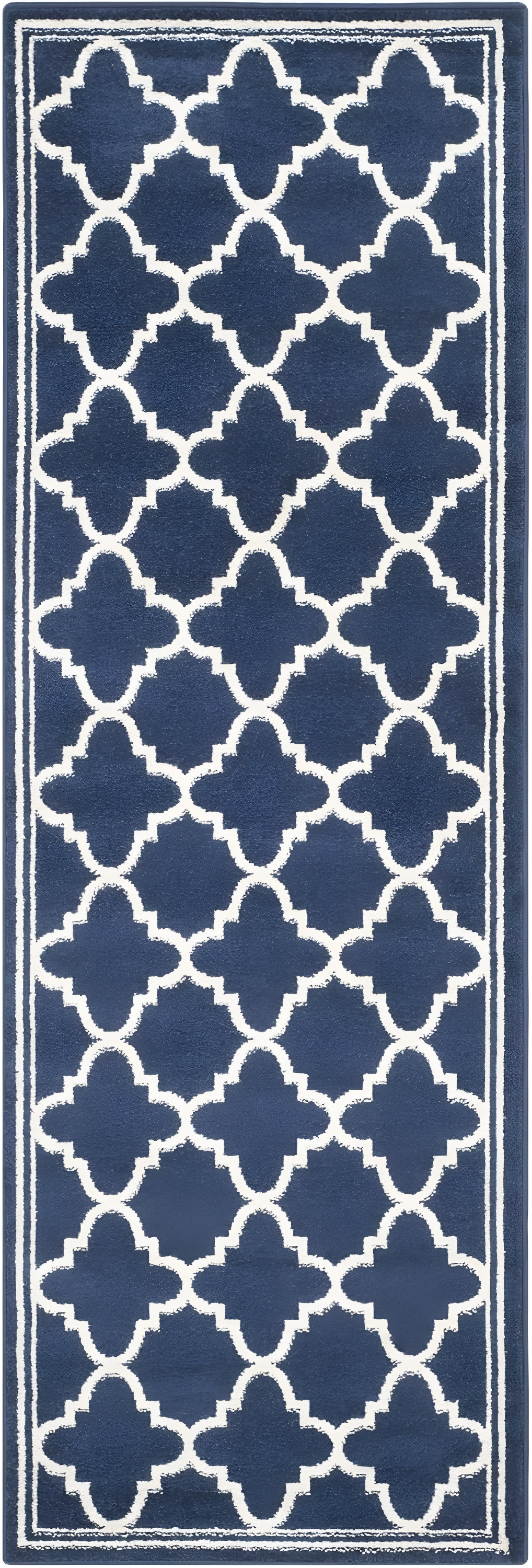 Amherst AMT422 Power Loomed Indoor Runner Rug - Navy/Beige - 2'3"x7' - Safavieh