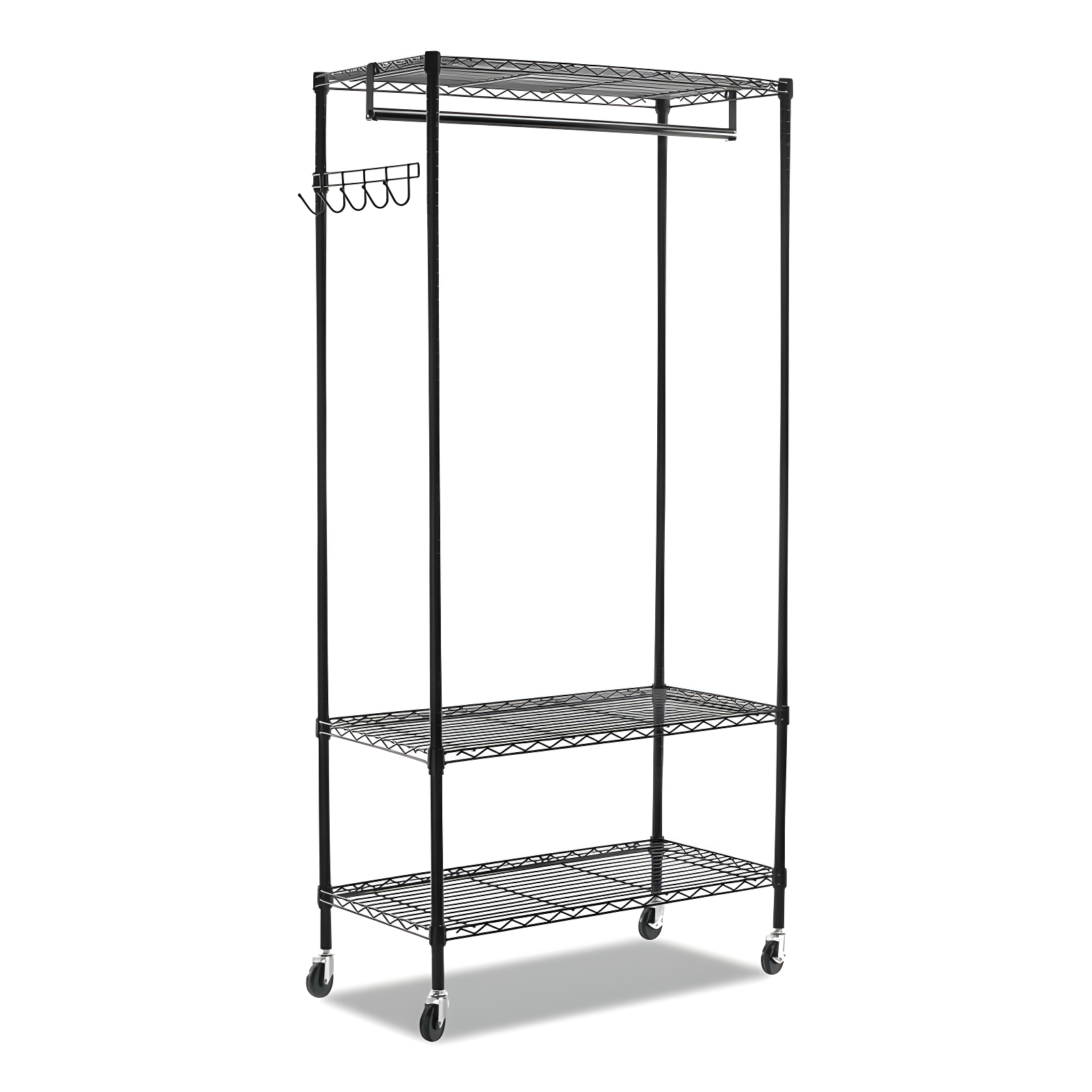 Alera® Wire Shelving Series Metal Rolling Clothing Rack